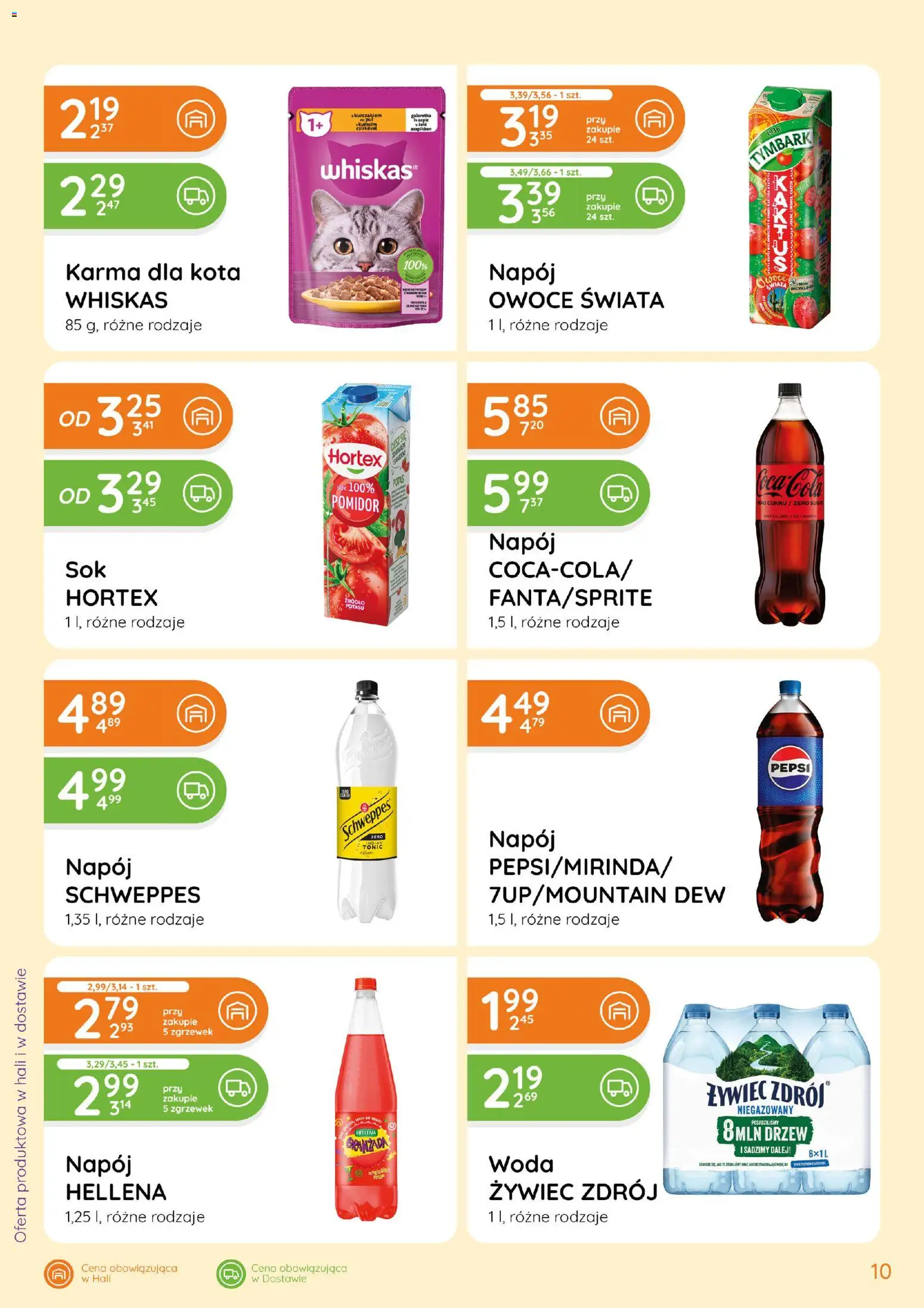 Eurocash gazetka od 19.03.2026 | Strona: 10 | Produkty: Galaretka, Karma dla kota, Woda, Owoce