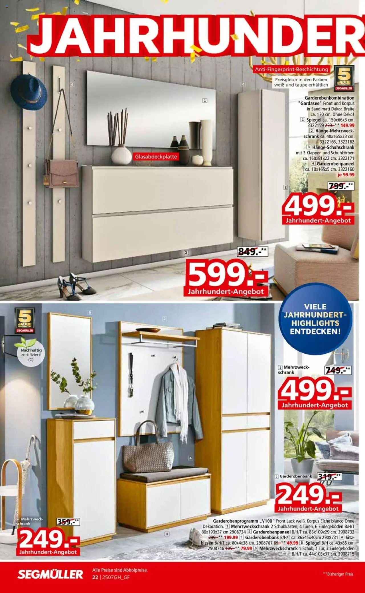 Segmüller Highlight - gültig ab dem 19.07.2025 | Seite: 38 | Produkte: Kissen, Schrank, Spiegel