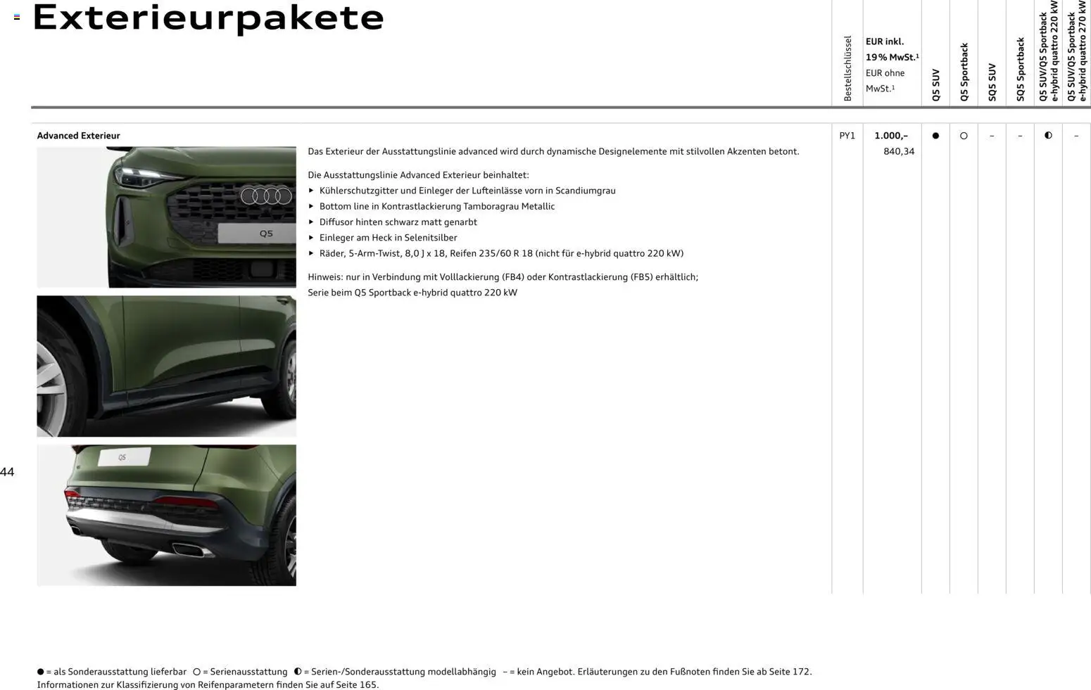 Audi Q5 – gültig ab 28.10.2025 | Seite: 44