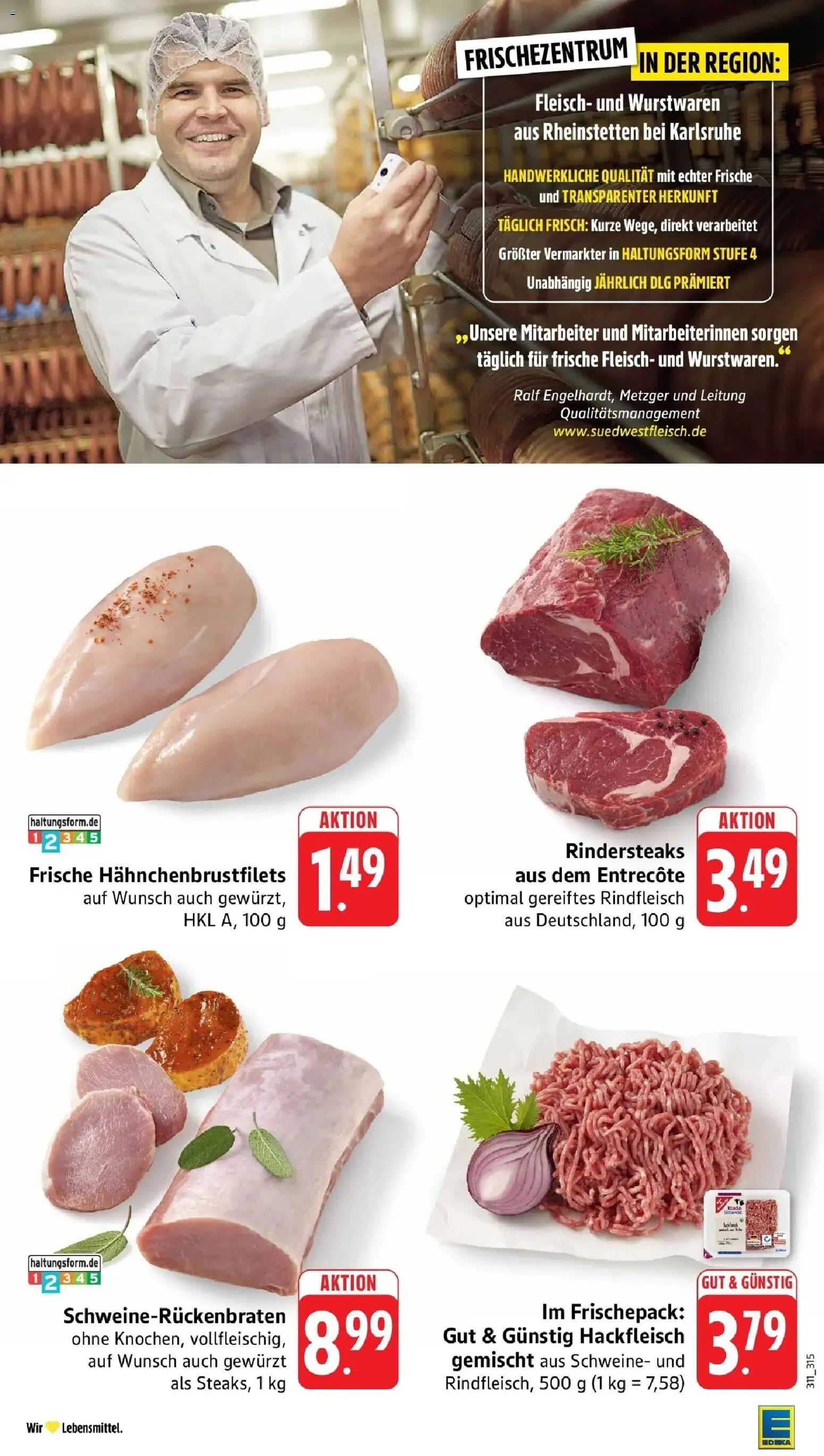 Edeka prospekt Ottersweier	 – gültig ab 19.04.2026 | Seite: 8 | Produkte: Entrecote, Rindfleisch, Fleisch, Hackfleisch