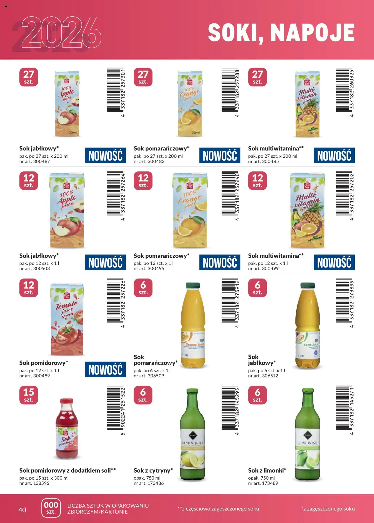 Makro gazetka - Marki własne dla Twojego sklepu od 23.04.2026 | Strona: 40 | Produkty: Sok multiwitamina, Napoje, Sok