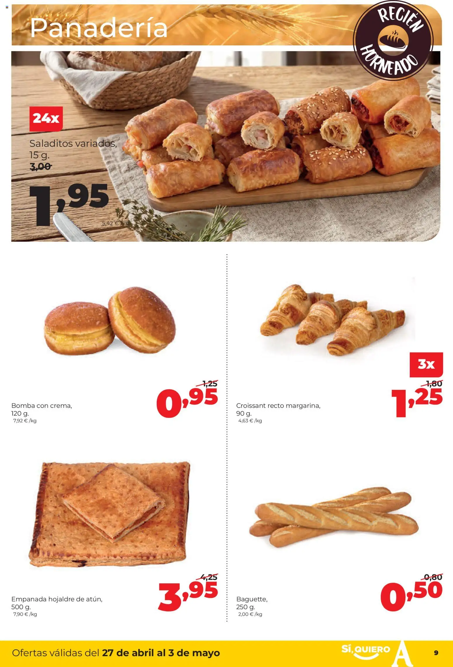 Alimerka folleto Asturias │ válido desde el 27.04.2026 | Página: 9 | Productos: Croissant, Panadería