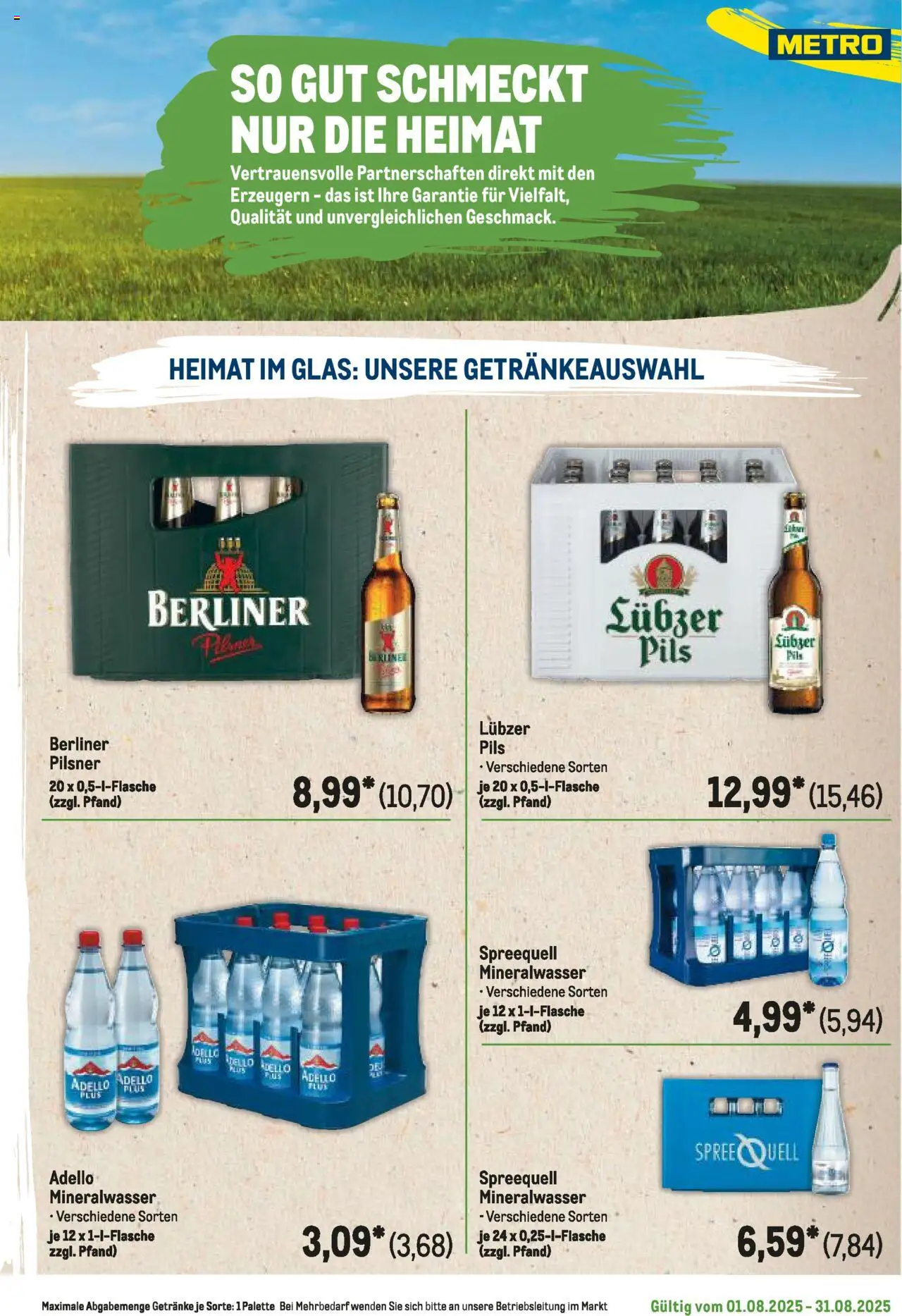 Metro Regionaler Flyer - gültig ab dem 01.08.2025 | Seite: 81 | Produkte: Pils, Mineralwasser, Lubzer, Berliner pilsner