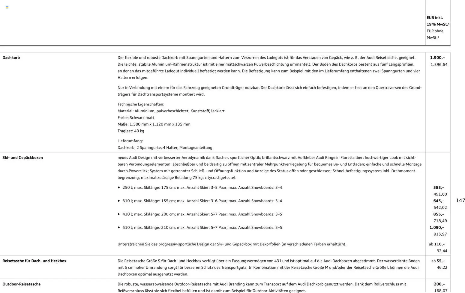 Audi Prospekt 	 – gültig ab 28.10.2025 | Seite: 147