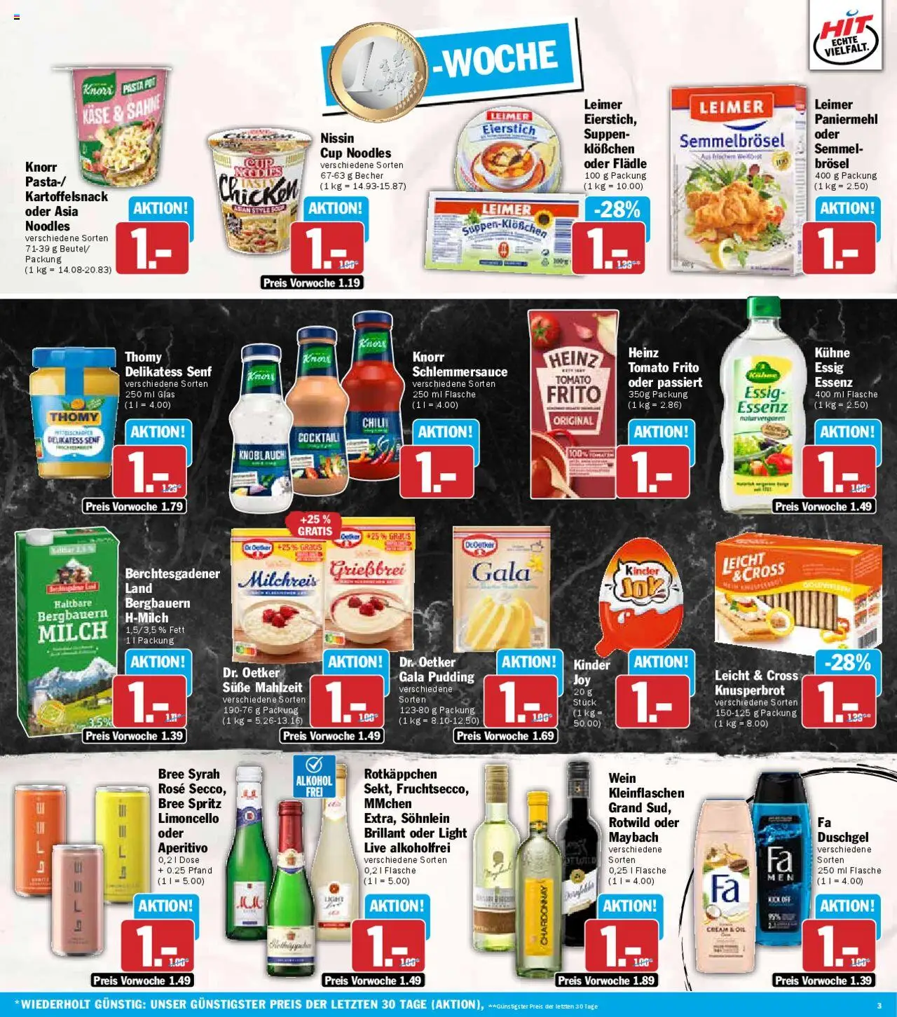 HIT Prospekt 	 – gültig ab 22.09.2025 | Seite: 3 | Produkte: Käse, Knorr, Pudding, Limoncello