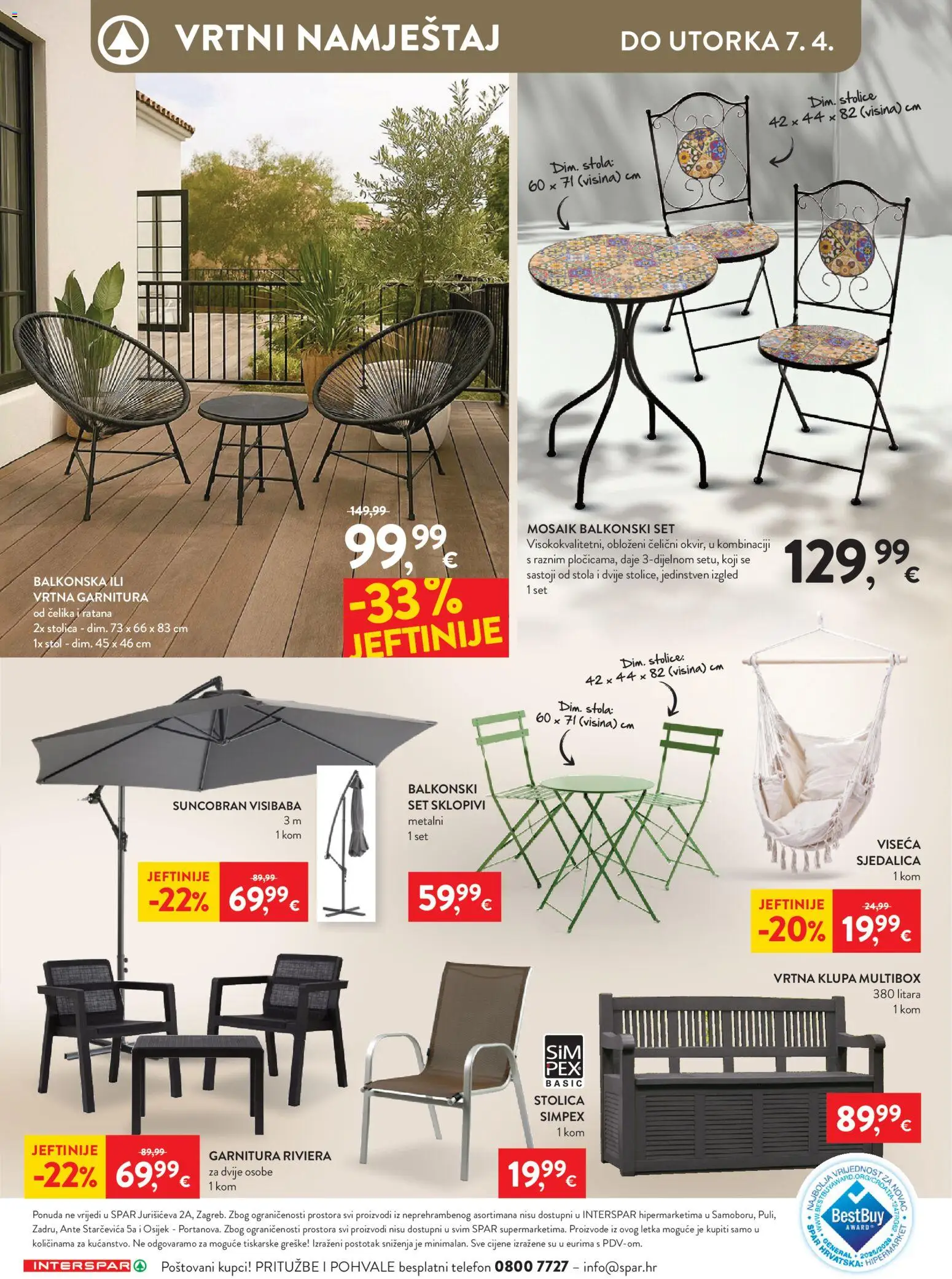 Interspar katalog | vrijedi od 25.03.2026 | Stranica: 8 | Proizvodi: Stol, Stolica, Suncobran, Telefon