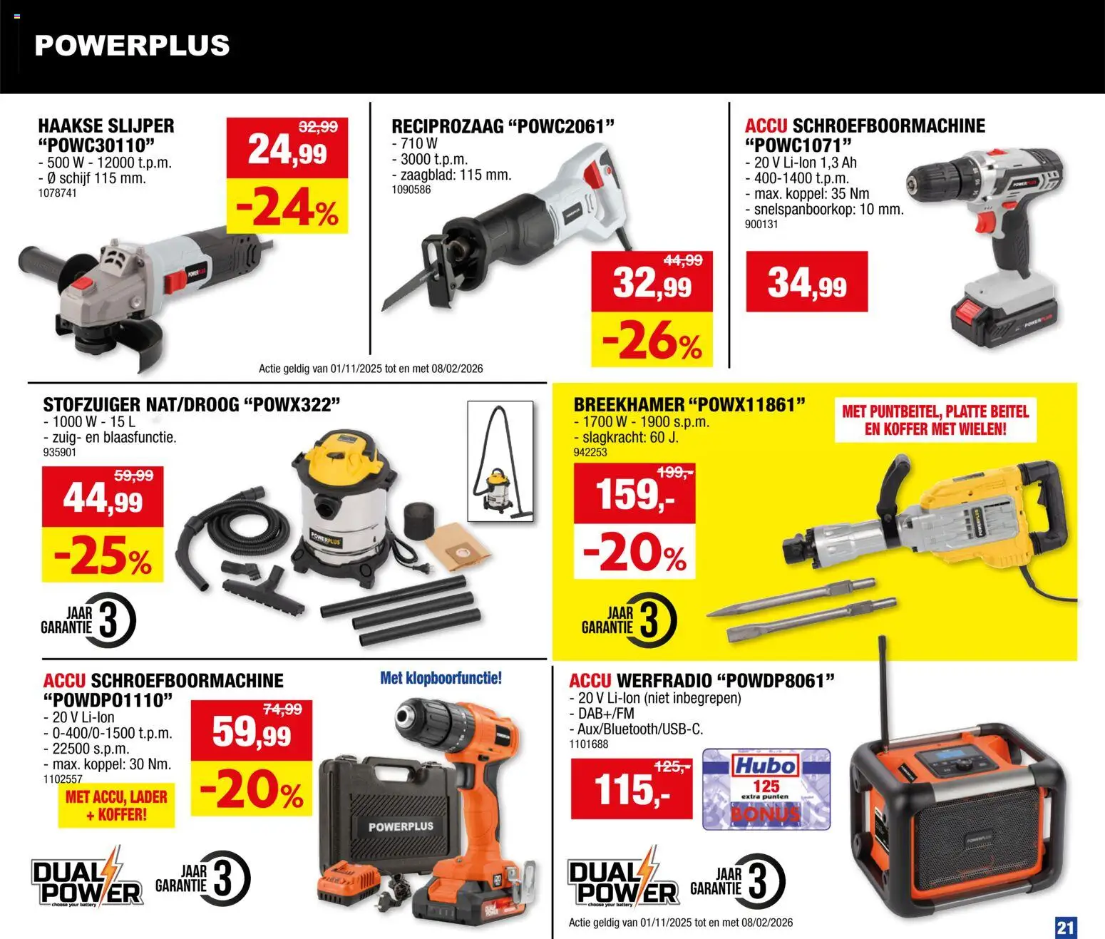 {H1} | Pagina: 21 | Producten: Koffer, Schijf, Stofzuiger, Slijper