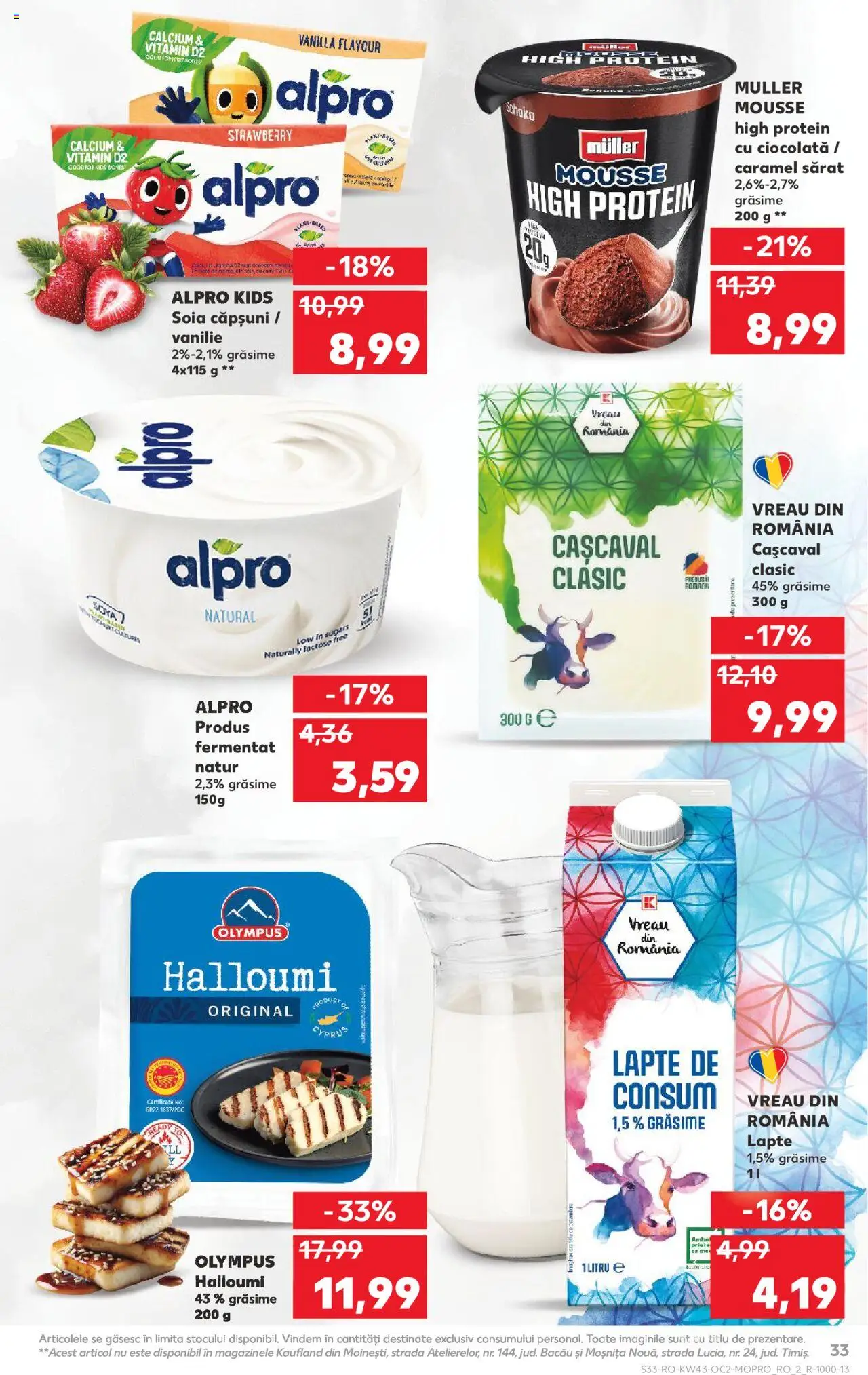 Noul catalog Kaufland – valabil de la 22.10.2025 | Pagină: 33 | Produse: Cașcaval, Lapte, Ciocolată, Căpșuni