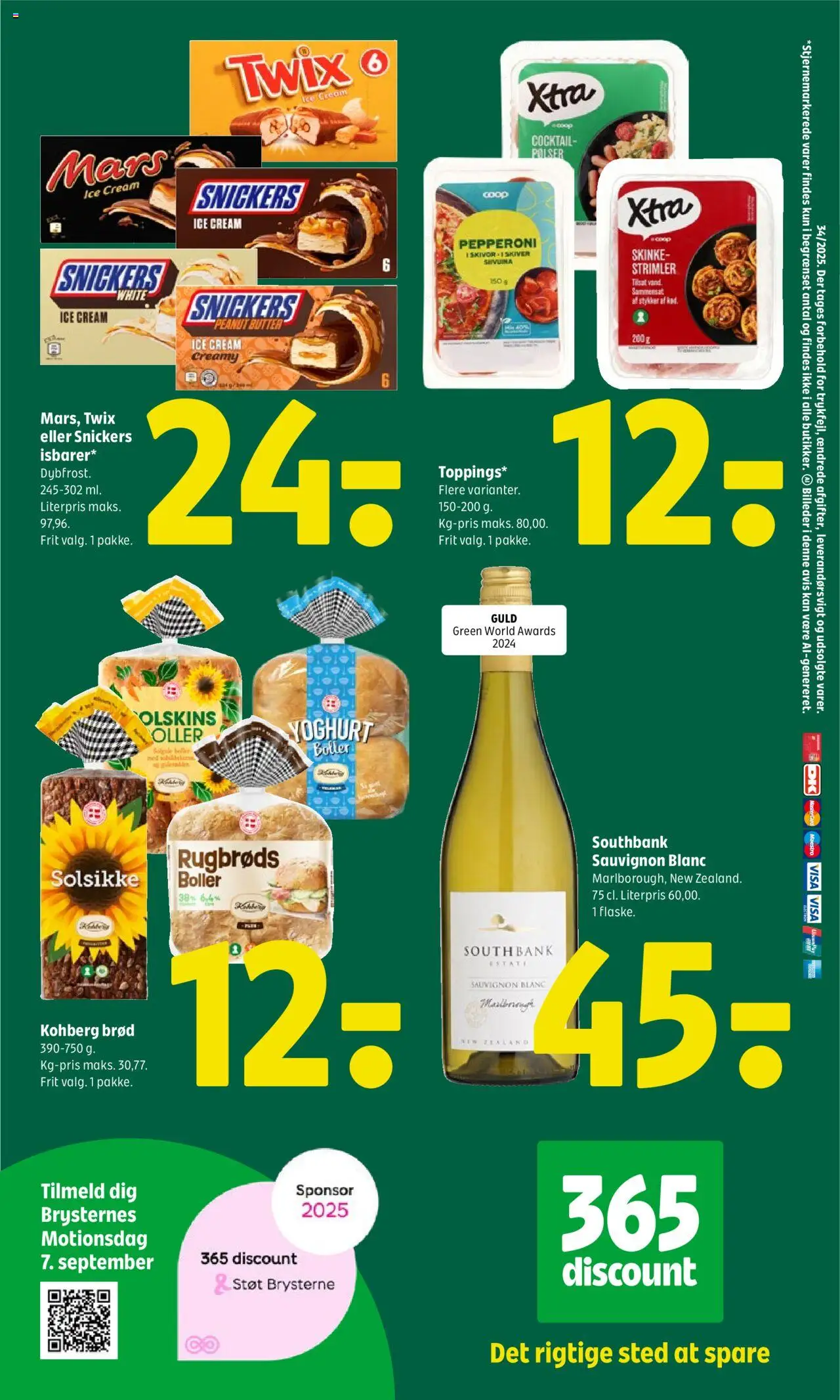 Coop 365 Tilbudsavis gyldig fra 21.08.2025 | Side: 9 | Produkter: Yoghurt, Brød, Pølser, Skinke