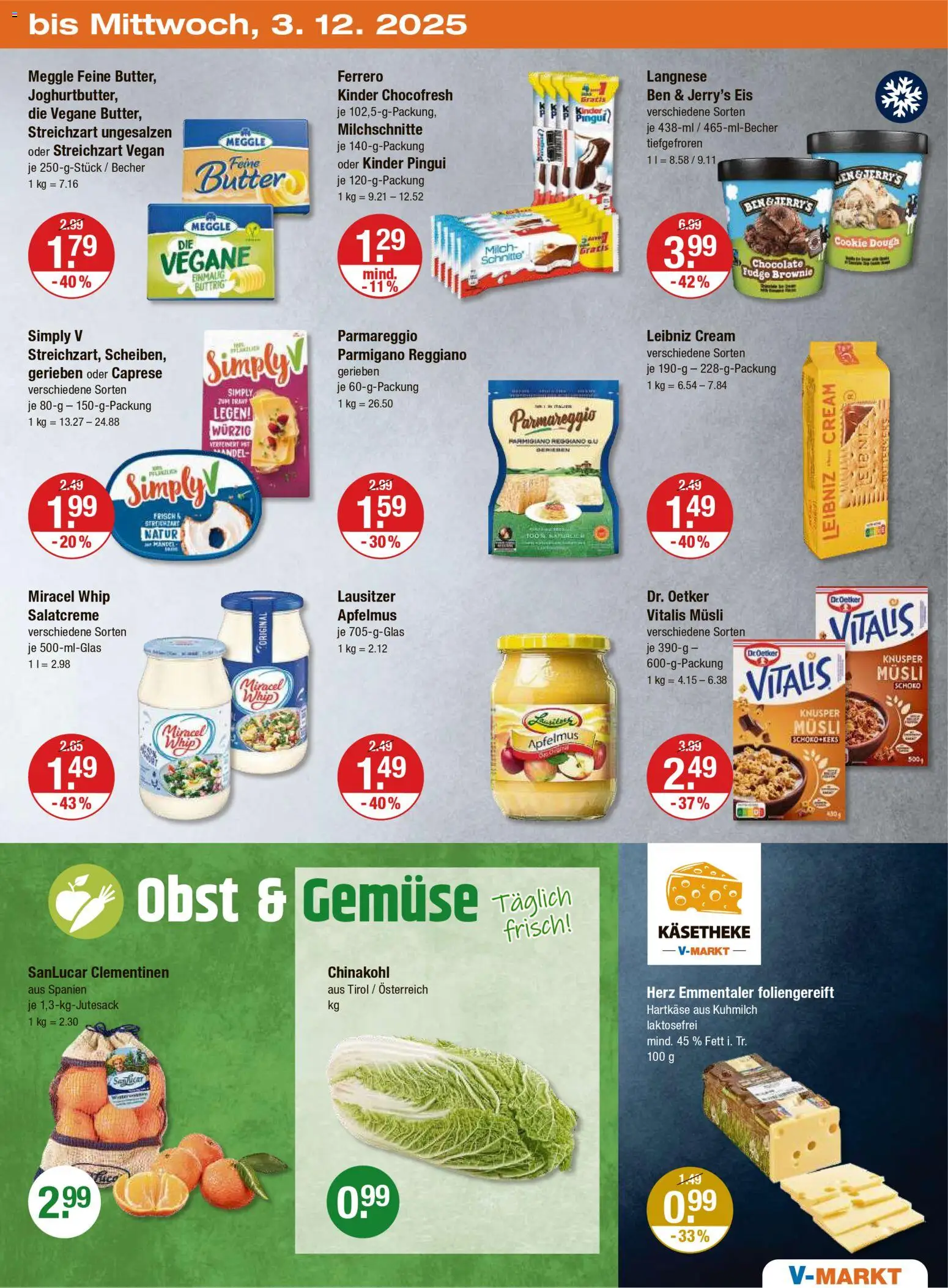 V-Markt - M&#252;nchen – gültig ab 27.11.2025 | Seite: 27 | Produkte: Musli, Langnese, Ben & Jerry's, Chinakohl
