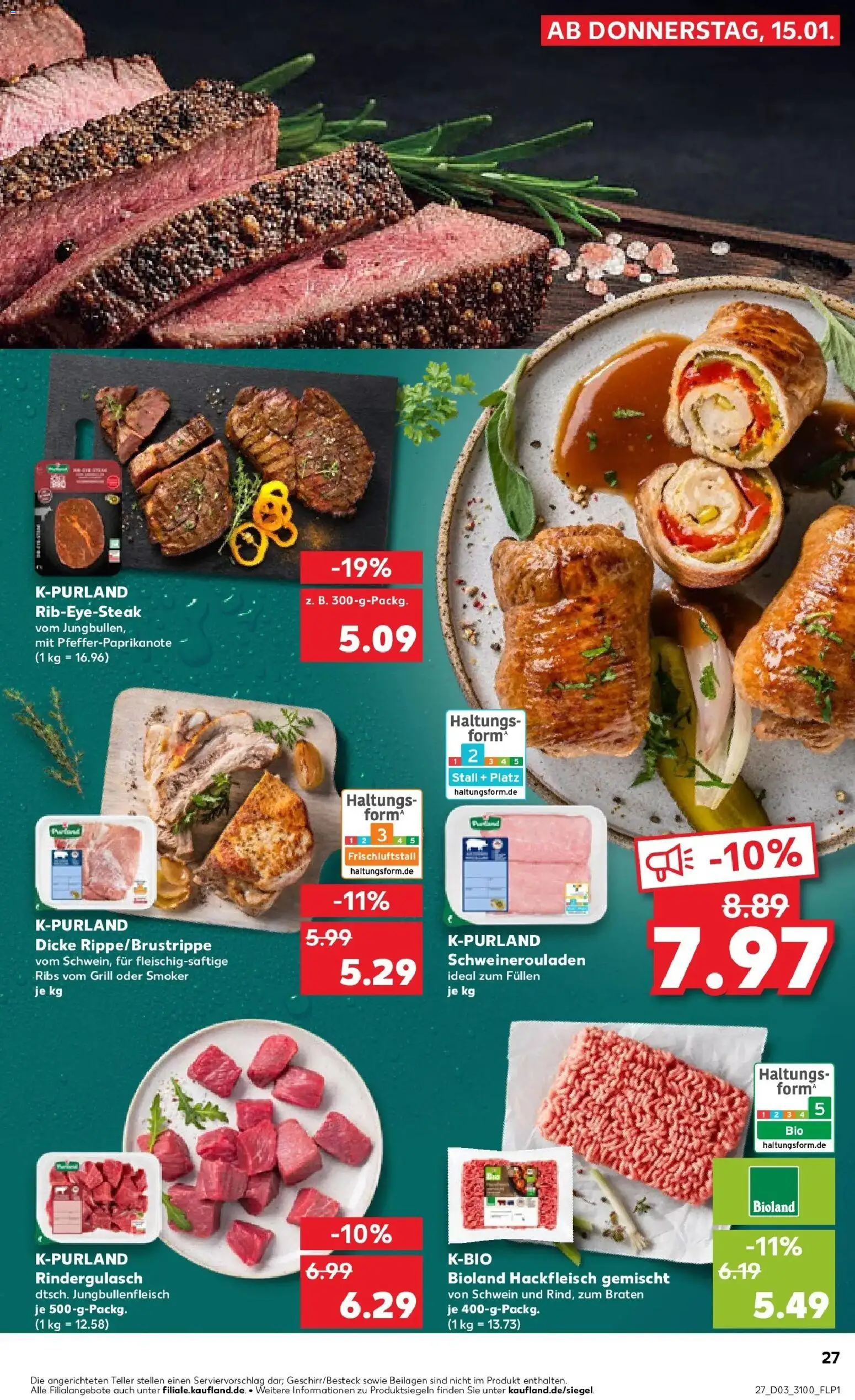 Kaufland prospekt Halle (Saale)	 – gültig ab 15.01.2026 | Seite: 27 | Produkte: Grill, Rindergulasch, Hackfleisch