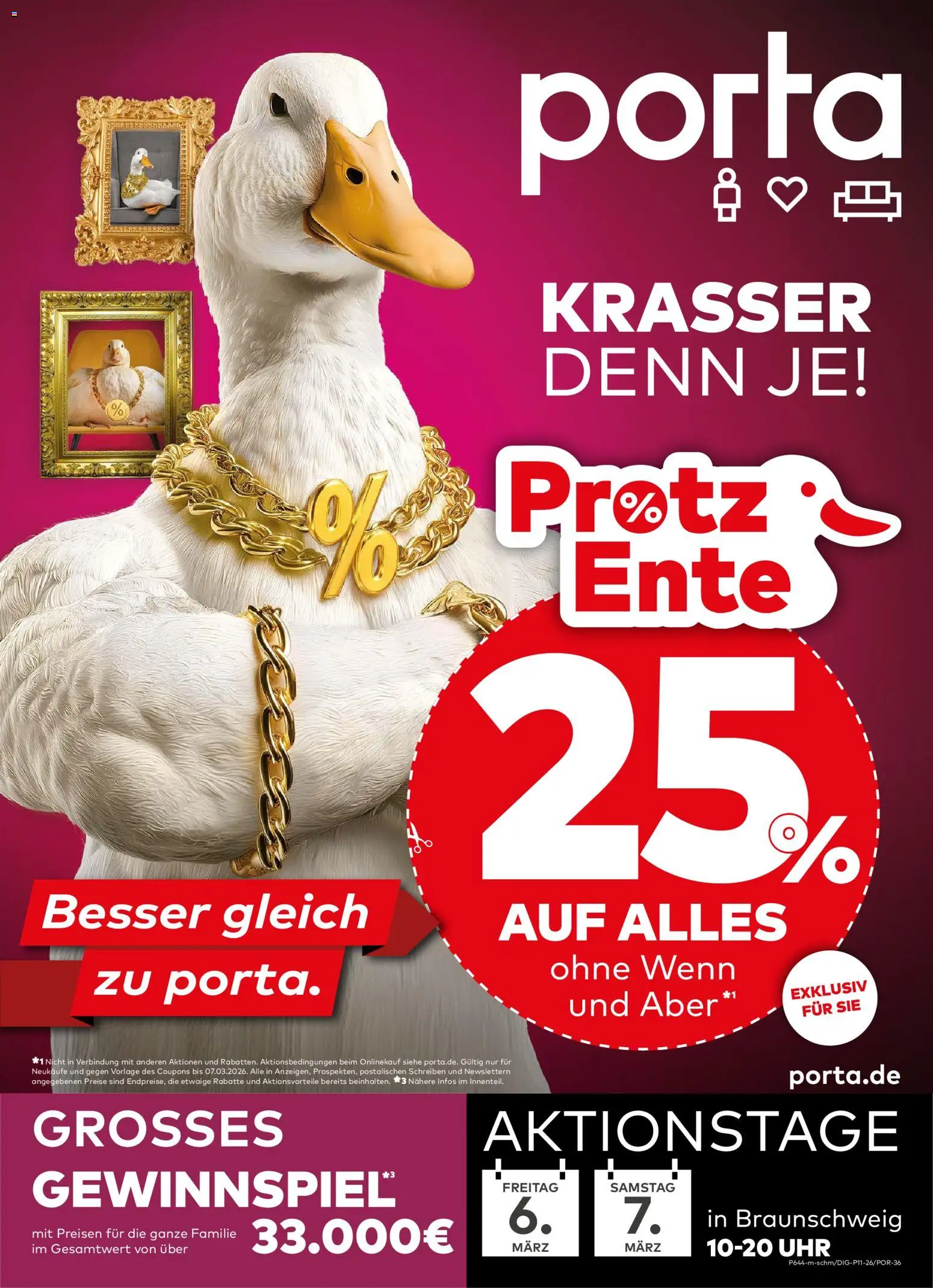 Porta! Prospekt 	 – gültig ab 01.03.2026 | Seite: 1 | Produkte: Uhr, Ente