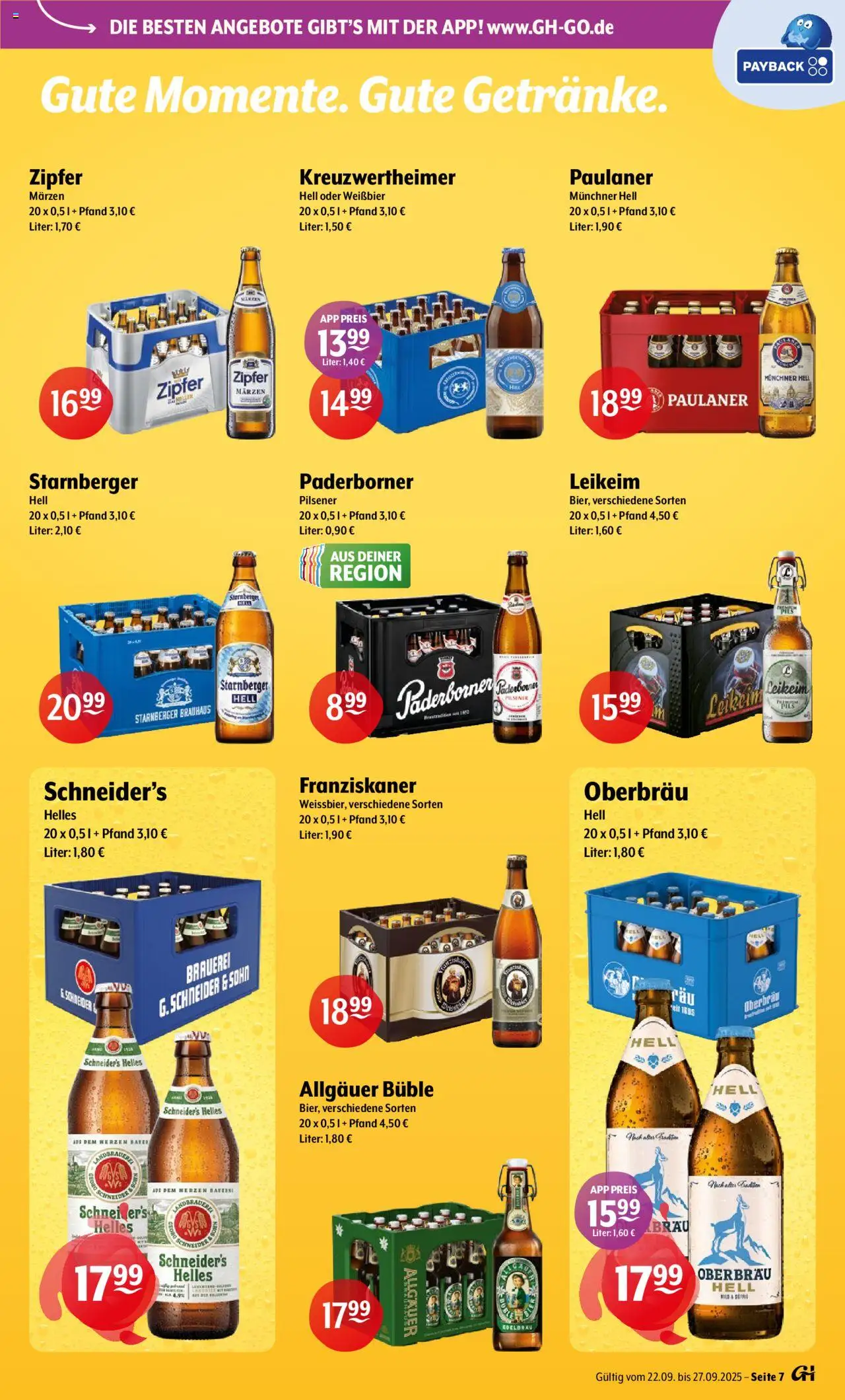 Getränke Hoffmann - Nordrhein - Westfalen – gültig ab 22.09.2025 | Seite: 7 | Produkte: Franziskaner, Weißbier, Paulaner