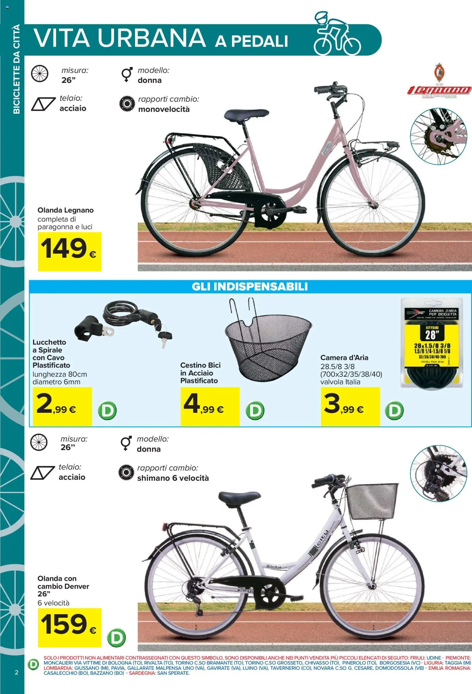 Volantino Carrefour del 20.04.2026 | Pagina: 2 | Prodotti: Bicicletta, Cavo, Cestino