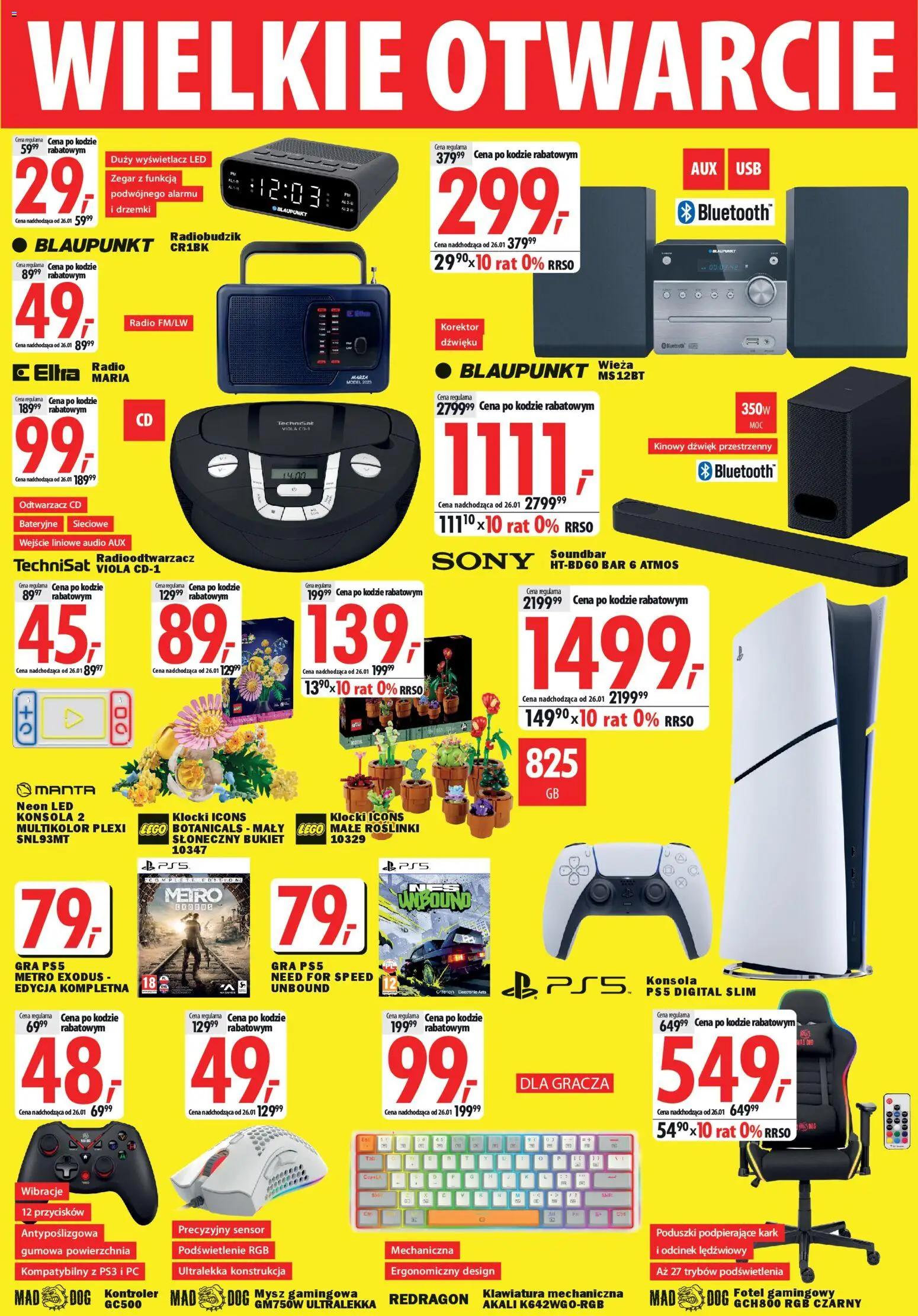 Mediaexpert Gazetka - Wielkie otwarcie Warszawa od 15.01.2026 | Strona: 3 | Produkty: PC, Audio, Zegar, Soundbar