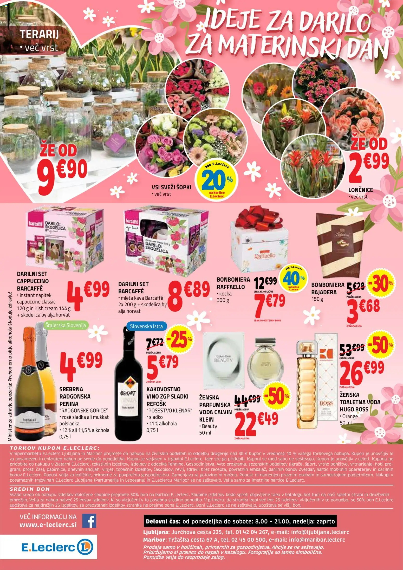 Novi E.leclerc katalog ponudbe – veljaven od 18.03.2026 | Stran: 48 | Izdelki: Skodelica, Bonboniera, Vino, Voda