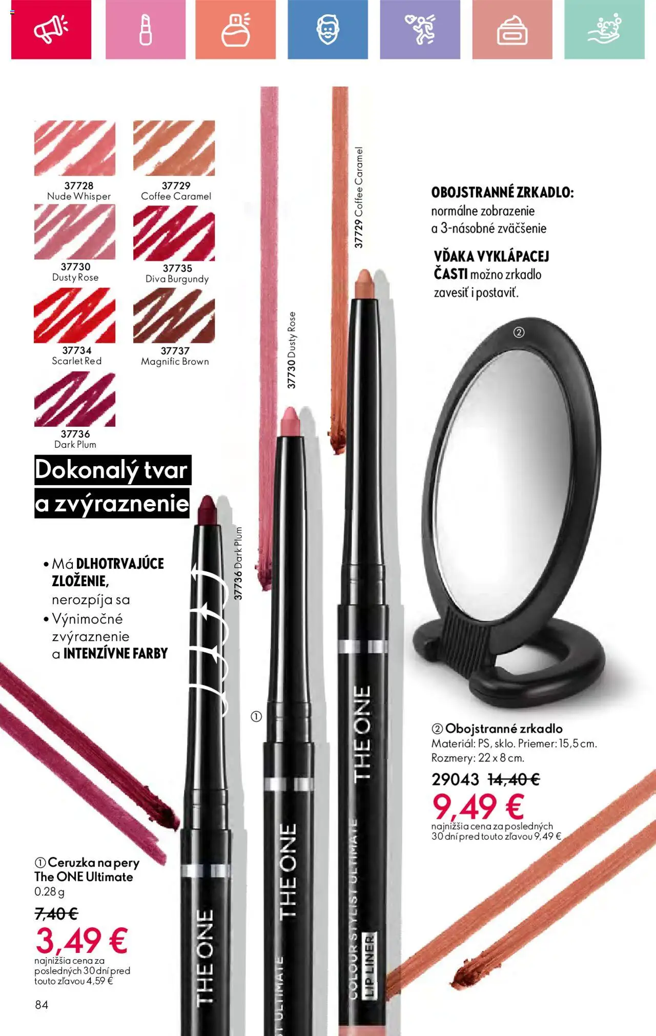 Katalóg Oriflame 9 2025 │ platný od 15.06.2025 | Strana: 84 | Produkty: Zrkadlo, Ceruzka