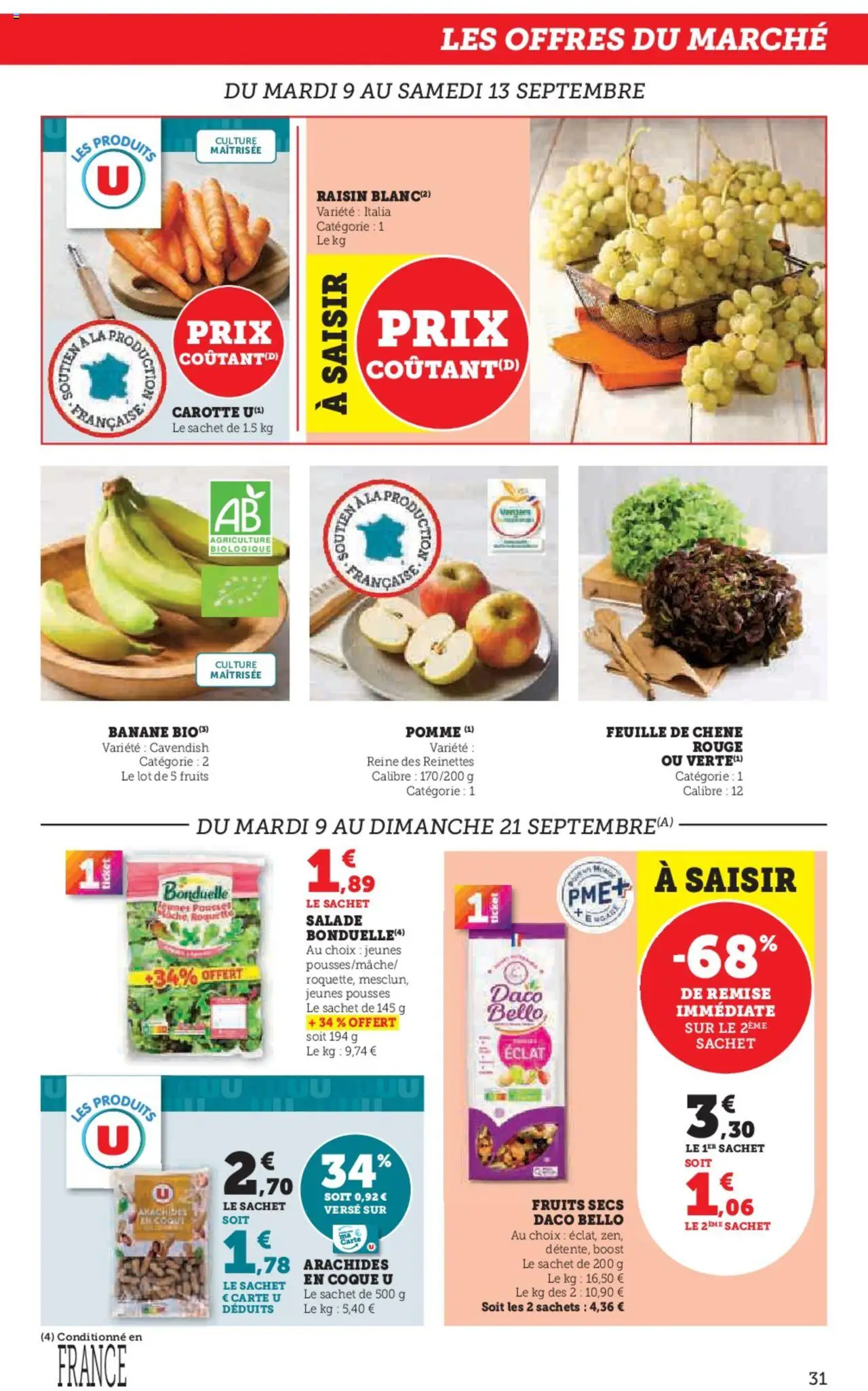  | Page: 31 | Produits: Salade, Pomme, Carotte, Fruits secs