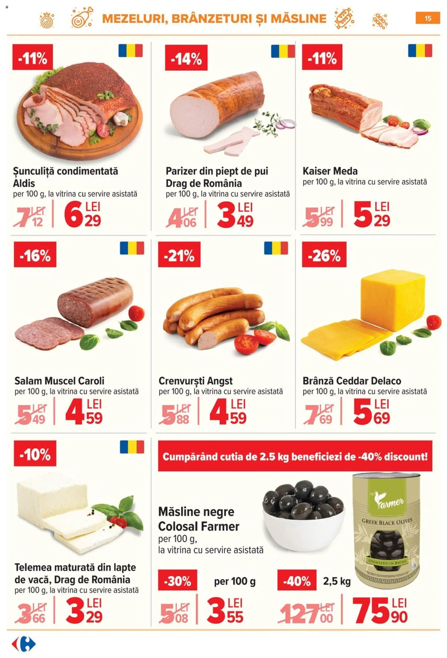 Noul catalog Carrefour – valabil de la 09.03.2026 | Pagină: 18 | Produse: Hijyenik ped, Crenvurști, Brânză, Salam