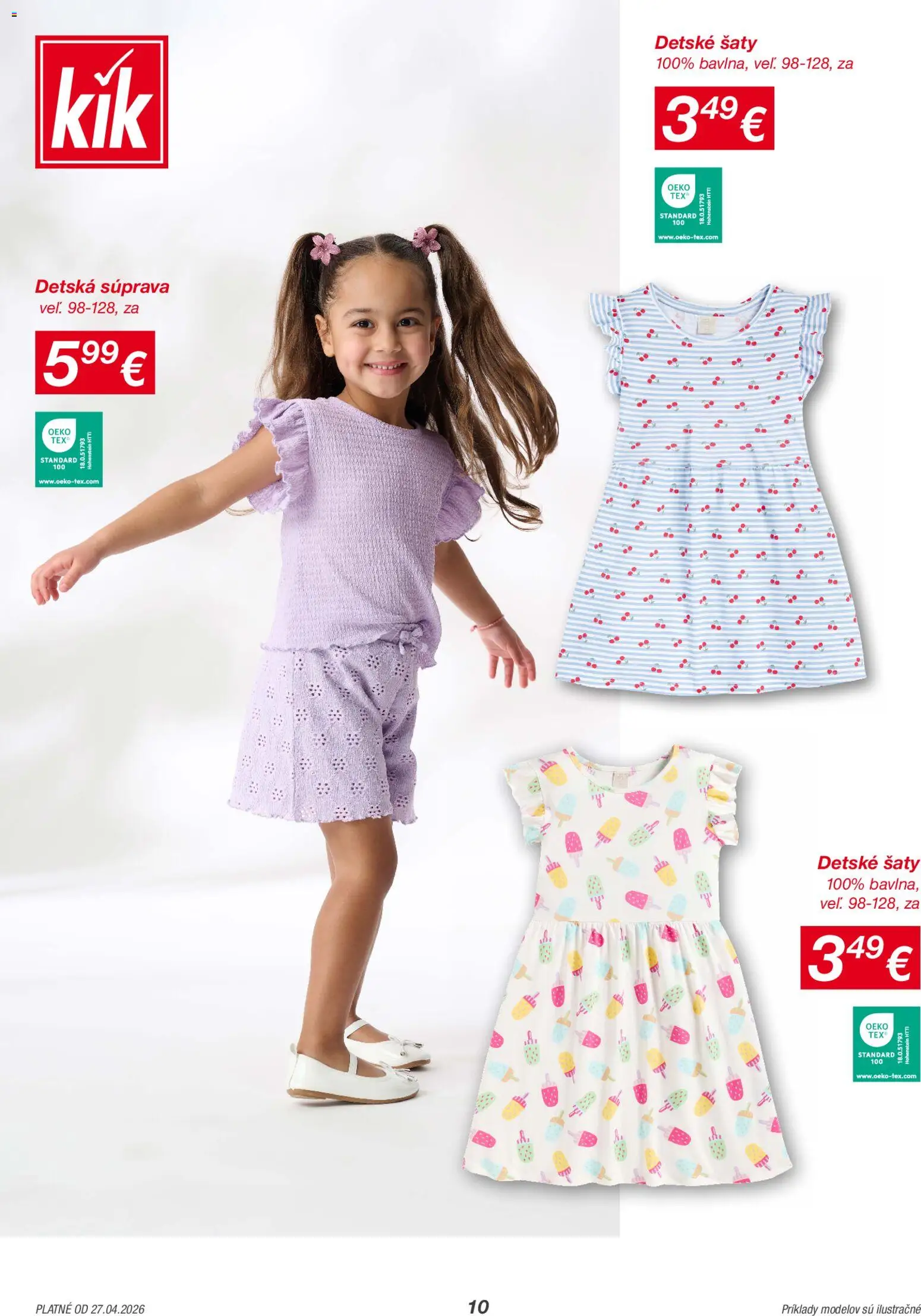 Nové Kik akcie – leták je platný od 27.04.2026 | Strana: 10 | Produkty: Šaty