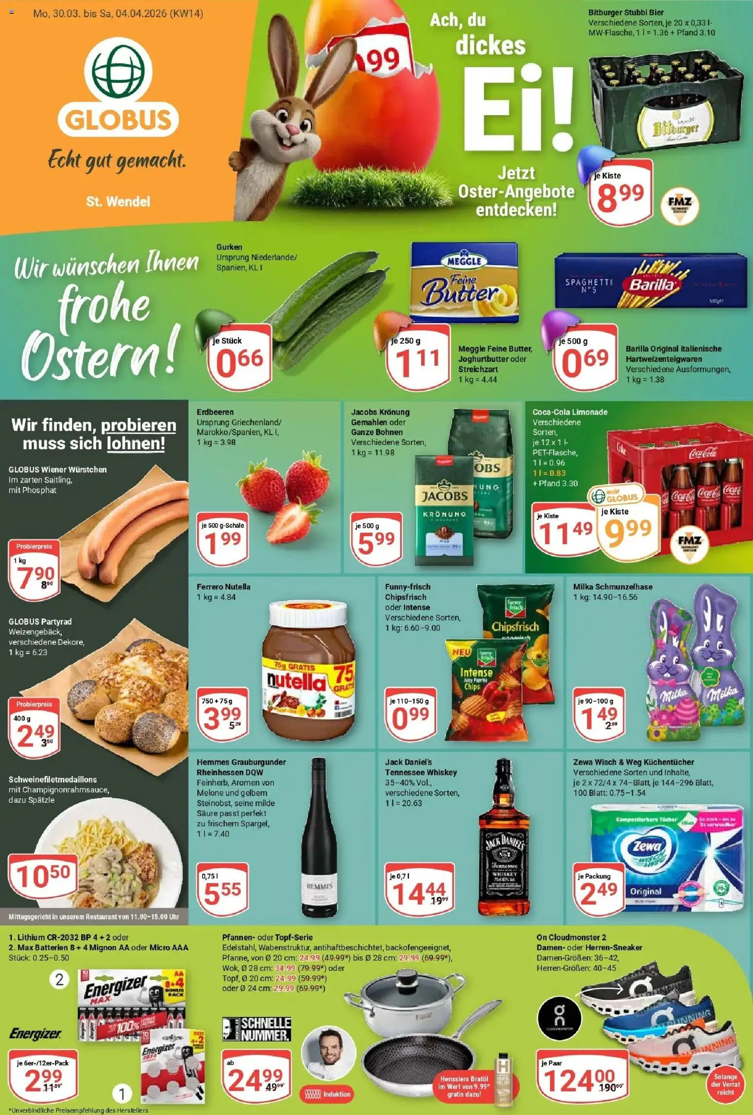 Globus prospekt St. Wendel	 – gültig ab 30.03.2026 | Seite: 9 | Produkte: Coca cola, Cola, Butter, Jack Daniel's