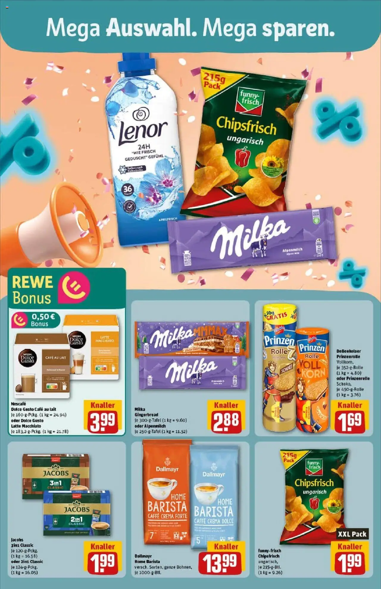 Rewe prospekt Nidderau/Heldenbergen	 – gültig ab 28.09.2025 | Seite: 6 | Produkte: Lenor, Dallmayr, Chips, Dolce gusto