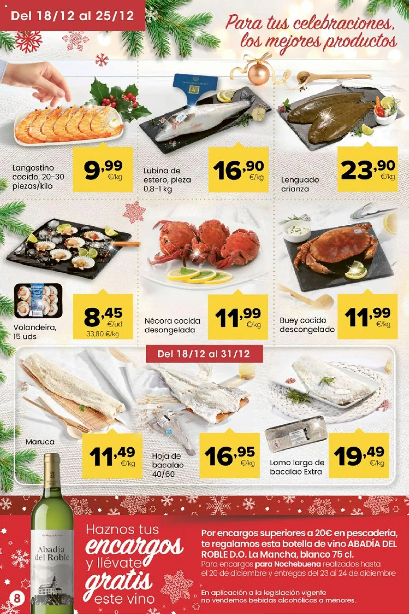 Eroski - Miramos por ti │ válido desde el 18.12.2025 | Página: 8 | Productos: Vino, Té, Langostino