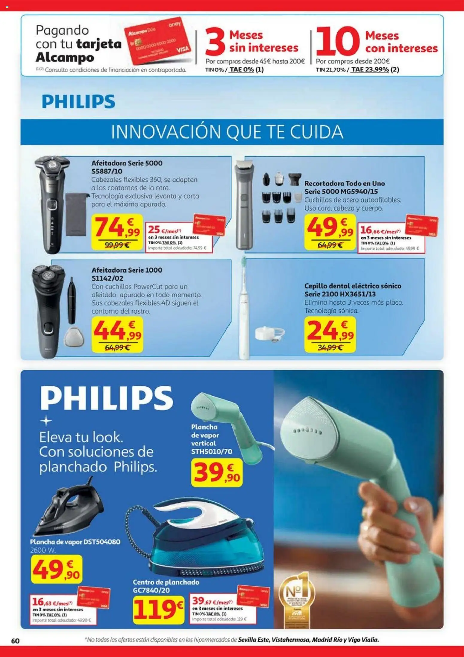 Alcampo - HG Madrid Unificado  │ válido desde el 23.10.2025 | Página: 60 | Productos: Cepillo, Té, Afeitadora, Plancha