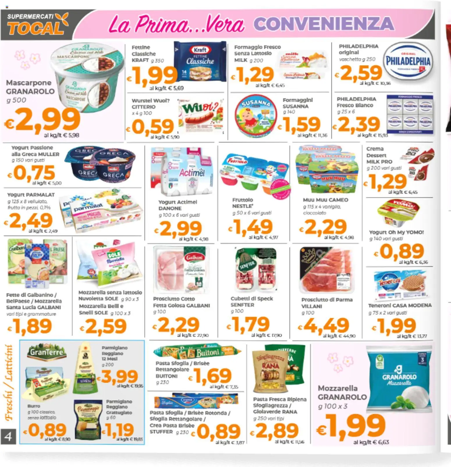 Volantino Tocal del 17.03.2026 | Pagina: 4 | Prodotti: Speck, Crema, Wurstel, Mascarpone