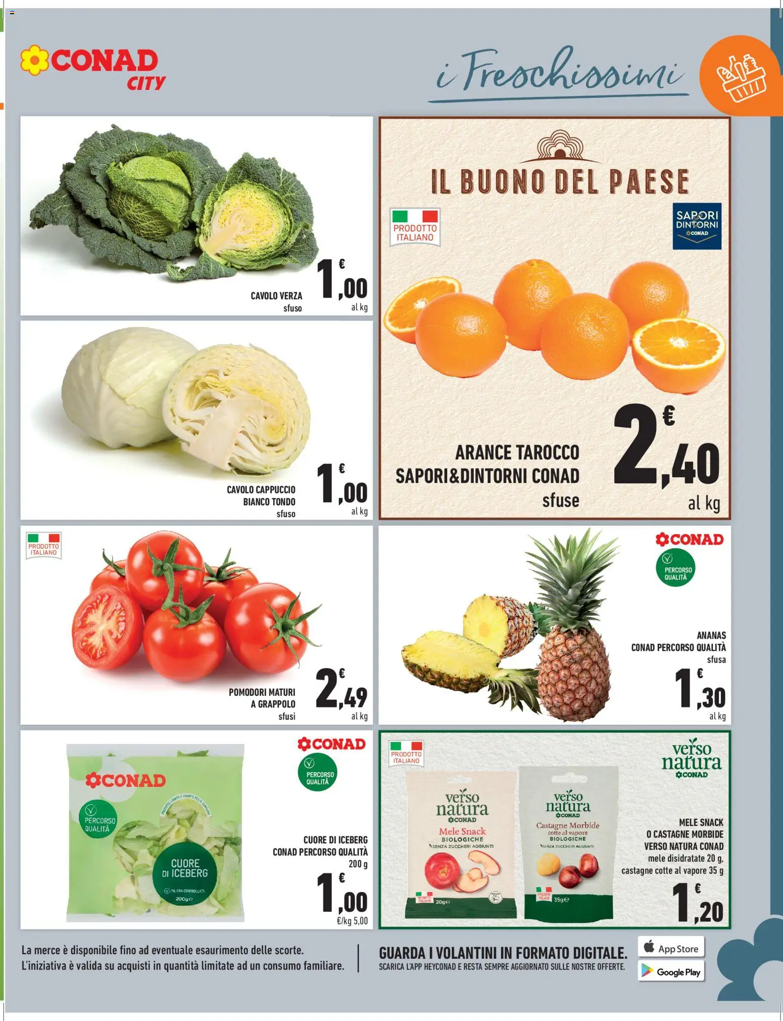 Volantino Conad del 23.01.2026 | Pagina: 5 | Prodotti: Mele, Ananas, Cavolo, Cappuccio