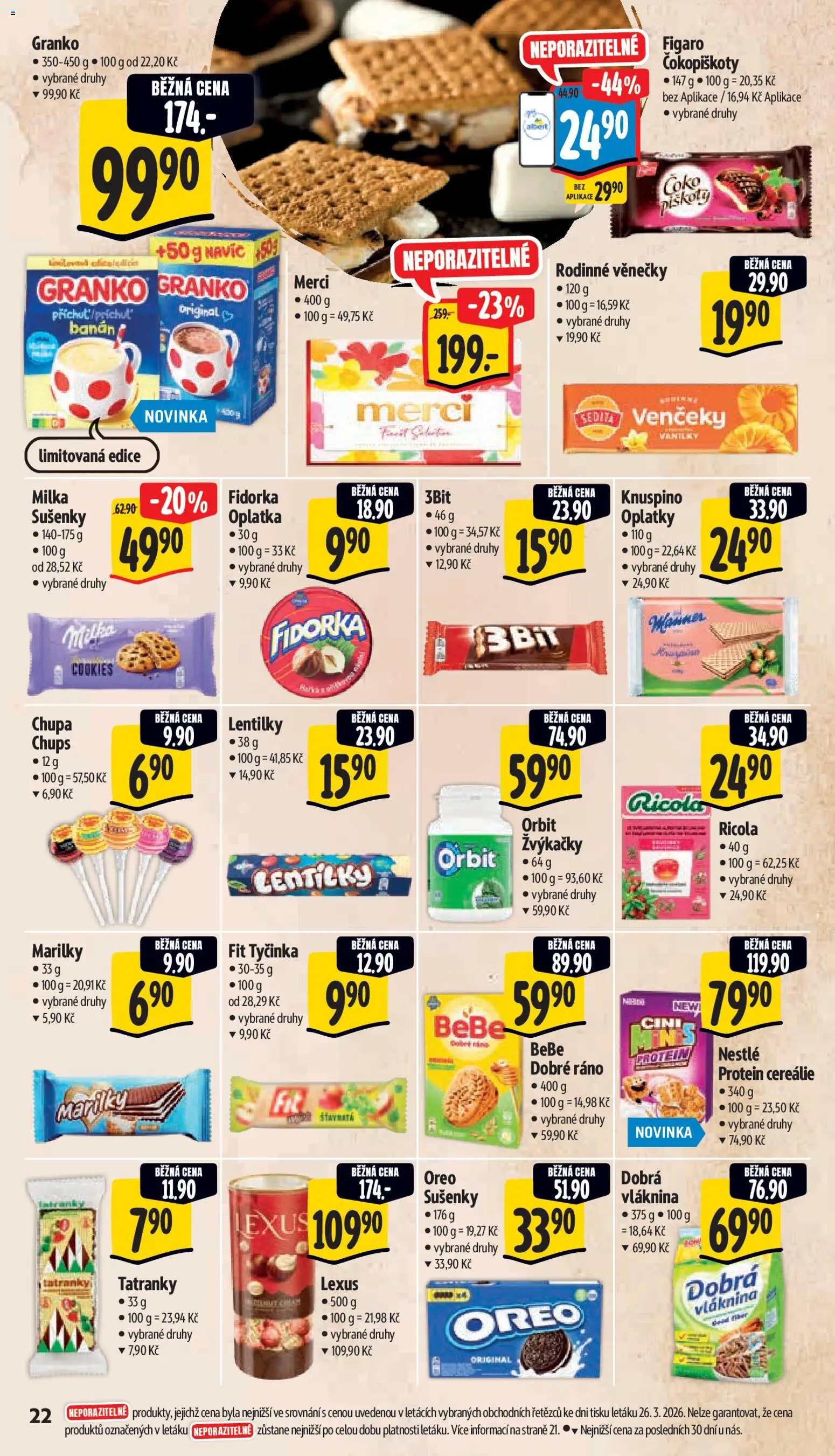 Albert leták - Supermarket od 01.04.2026 | Strana: 30 | Produkty: Tatranky, Merci, Oreo, Sušenky