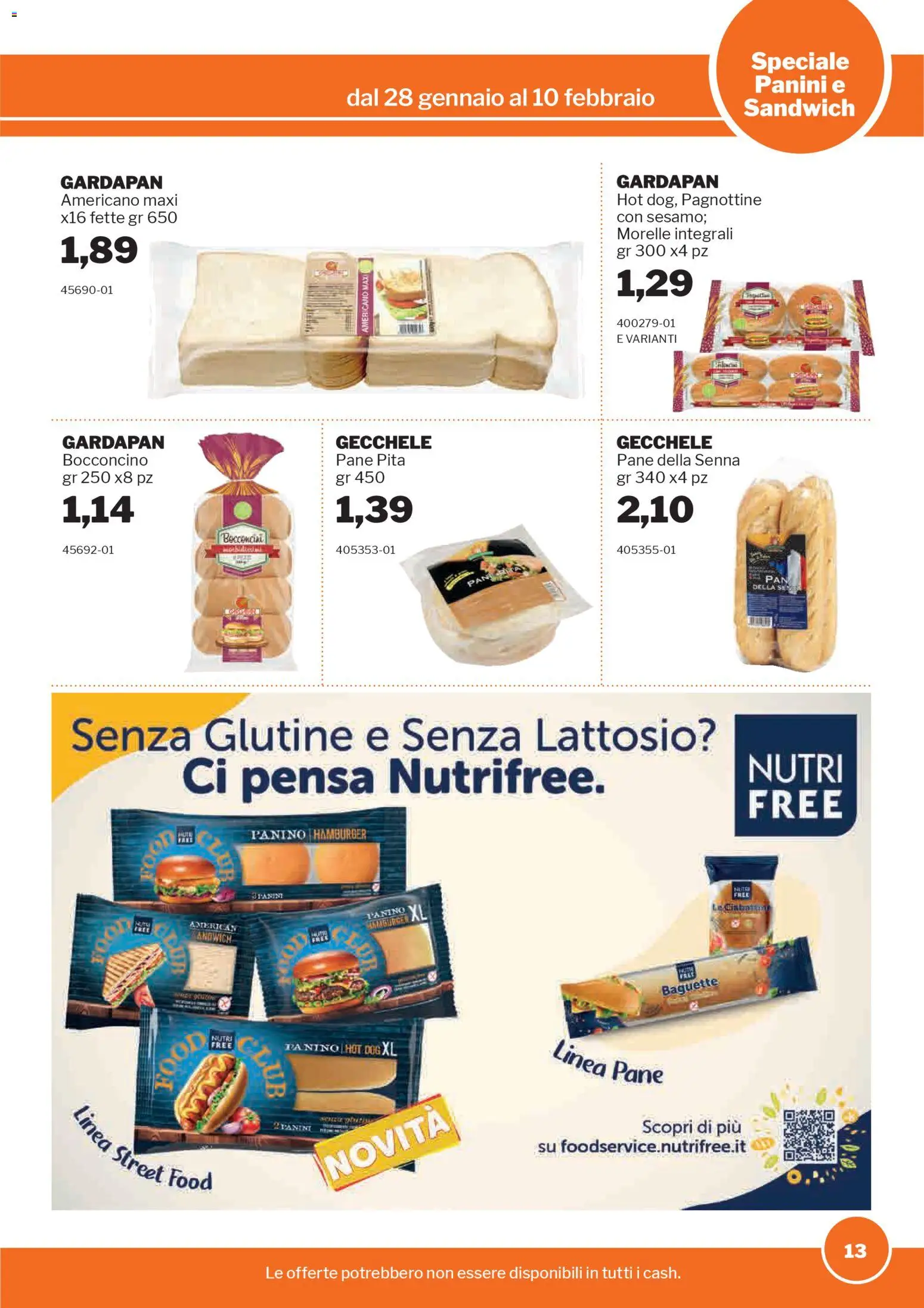 Volantino Sogegross del 28.01.2026 | Pagina: 13 | Prodotti: Pane, Hamburger