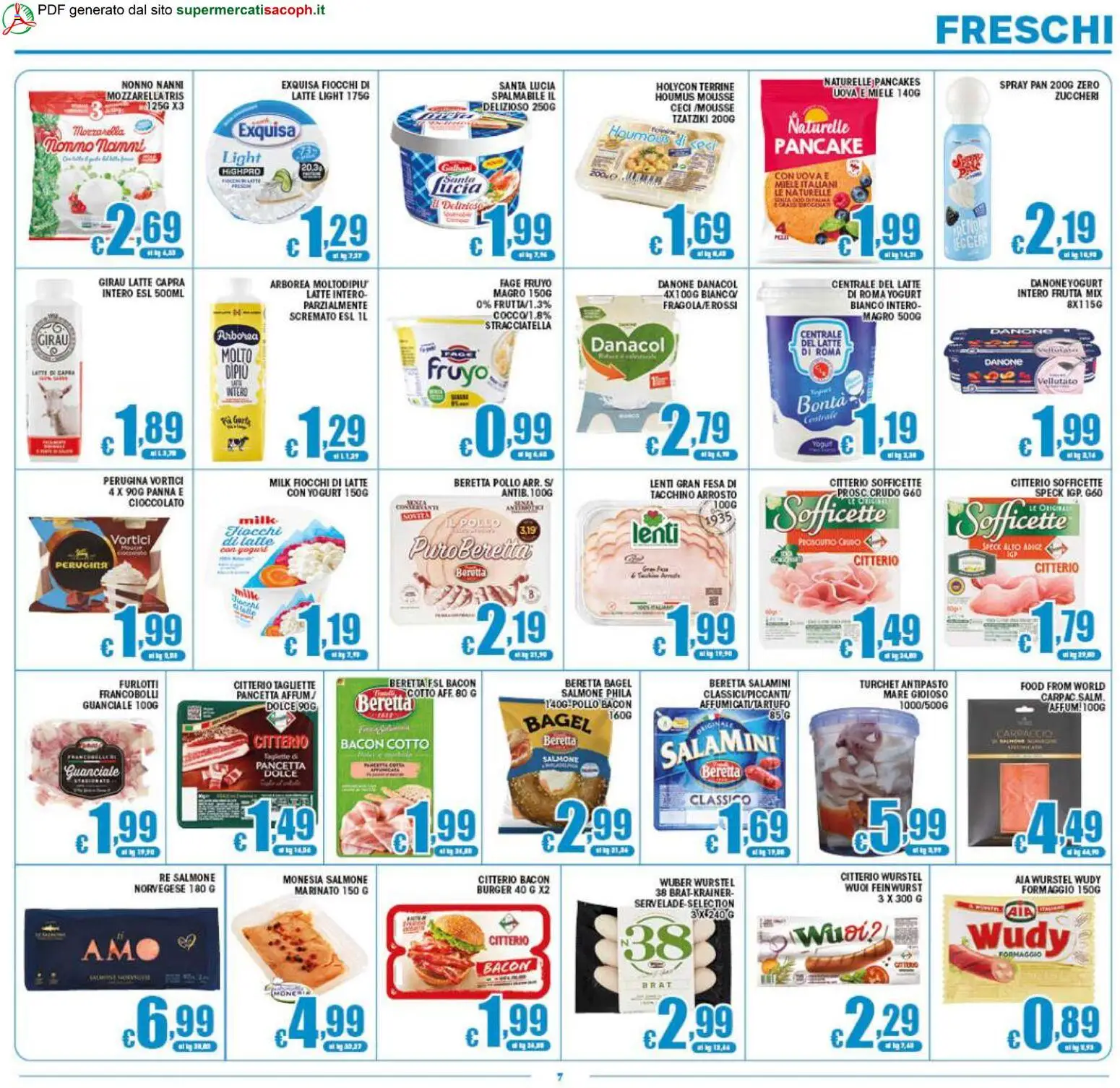 Volantino Sacoph del 29.04.2026 | Pagina: 7 | Prodotti: Pollo, Fiocchi di latte, Ceci, Frutta