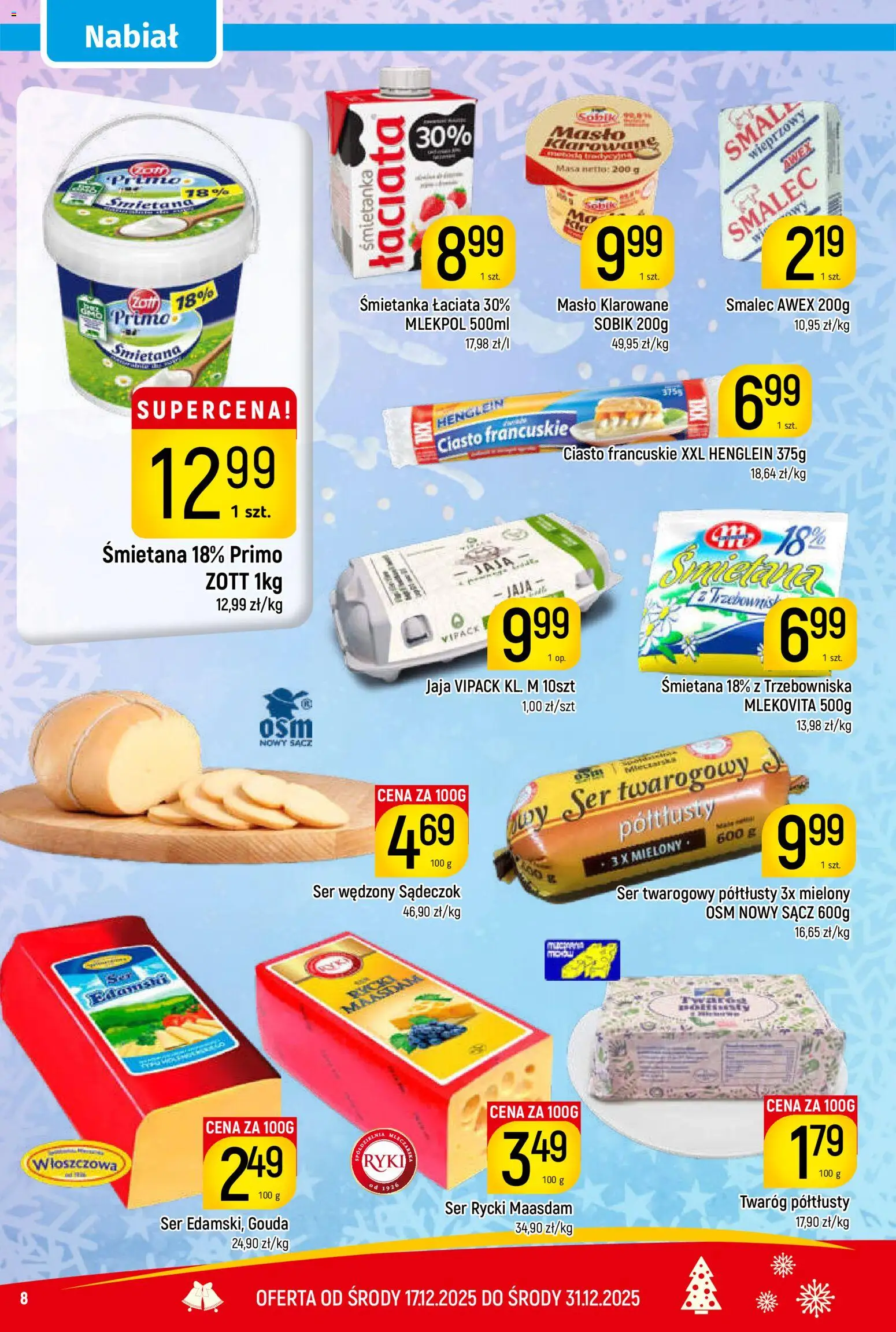 Piotruś Pan Gazetka od 17.12.2025 | Strona: 8 | Produkty: Masło klarowane, Ciasto francuskie, Ciasto, Masło
