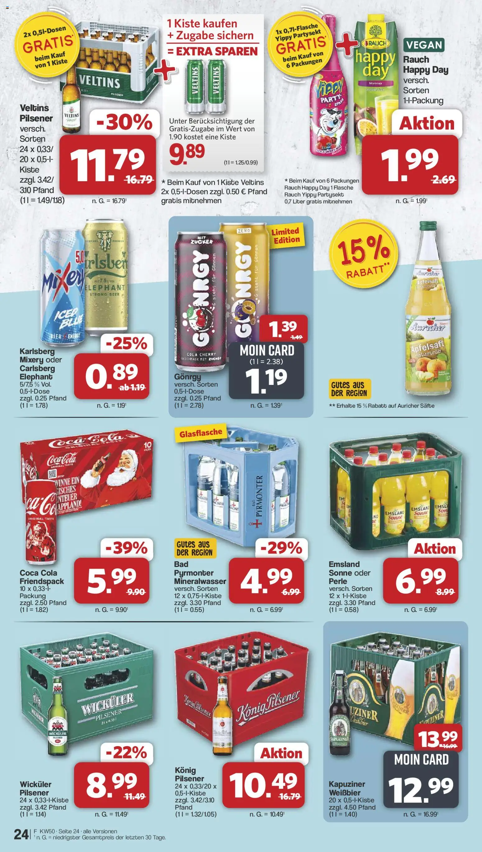 Famila Nordwest Prospekt 	 – gültig ab 08.12.2025 | Seite: 25 | Produkte: Konig pilsener, Carlsberg, Zucker, Veltins