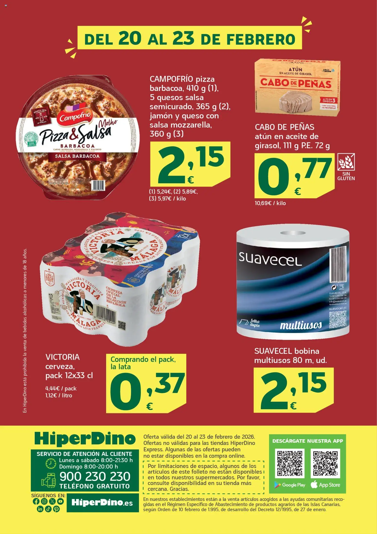 HiperDino folleto │ válido desde el 20.02.2026 | Página: 2 | Productos: Queso, Aceite, Κάδος απορρυμάτων, Teléfono