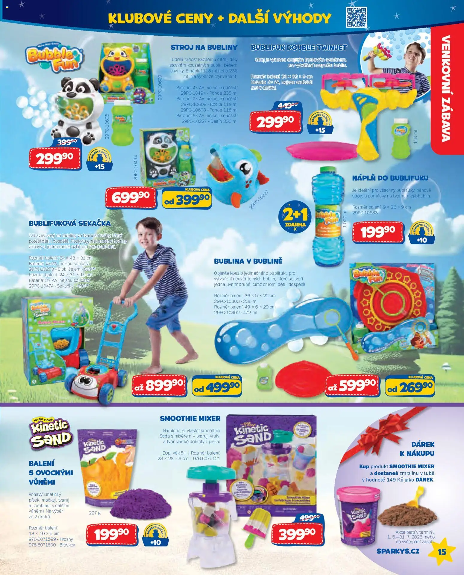 Sparkys katalog Léto 2026 od 01.05.2026 | Strana: 15 | Produkty: Náplň do bublifuku, Sekačka, Bublifuk, Hrozny