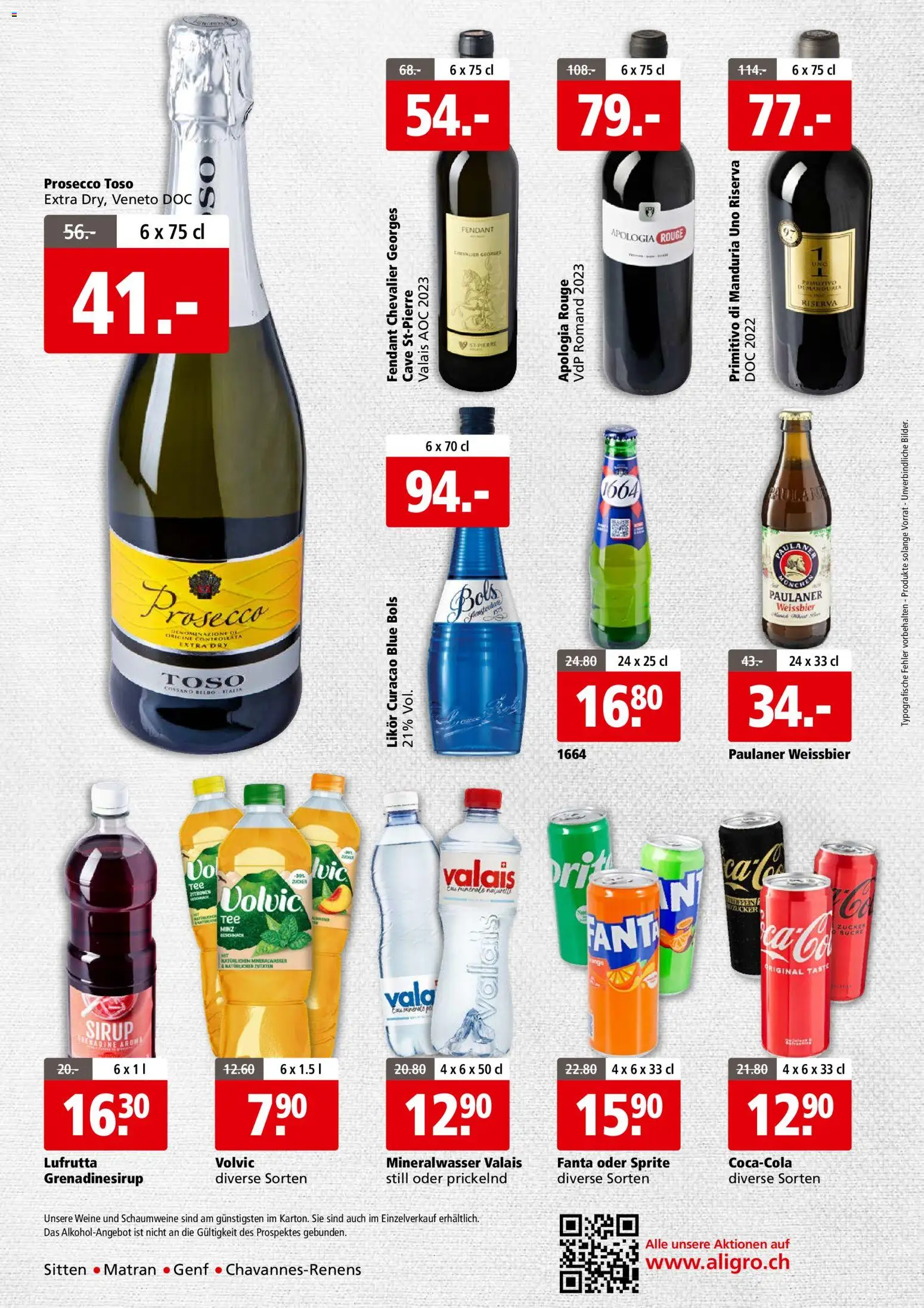 Aligro aktionen Business Chavannes, Matran, Genf, Sitten – gültig ab 13.04.2026 | Seite: 4 | Produkte: Fanta, Sprite, Weißbier, Sirup