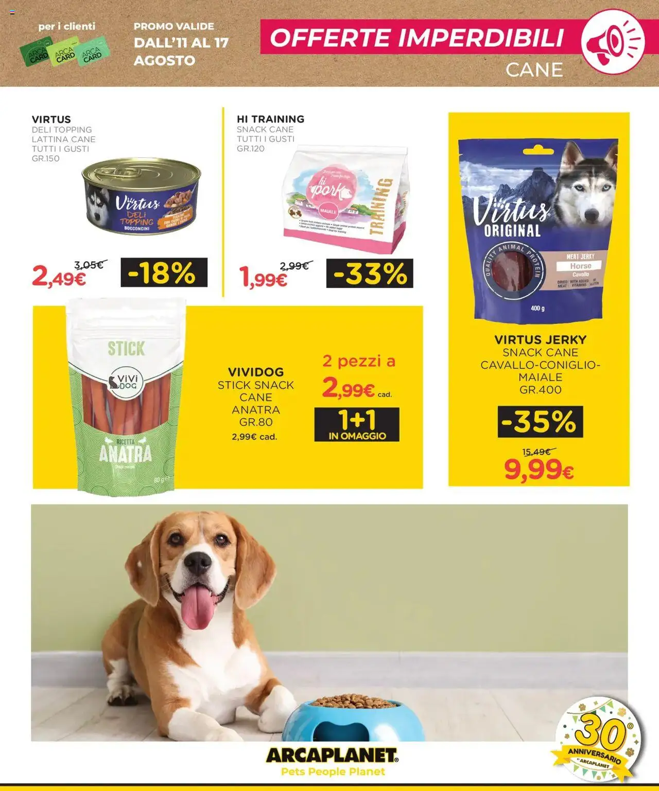 Volantino Arcaplanet del 11.08.2025 | Pagina: 5 | Prodotti: Maiale, Topping
