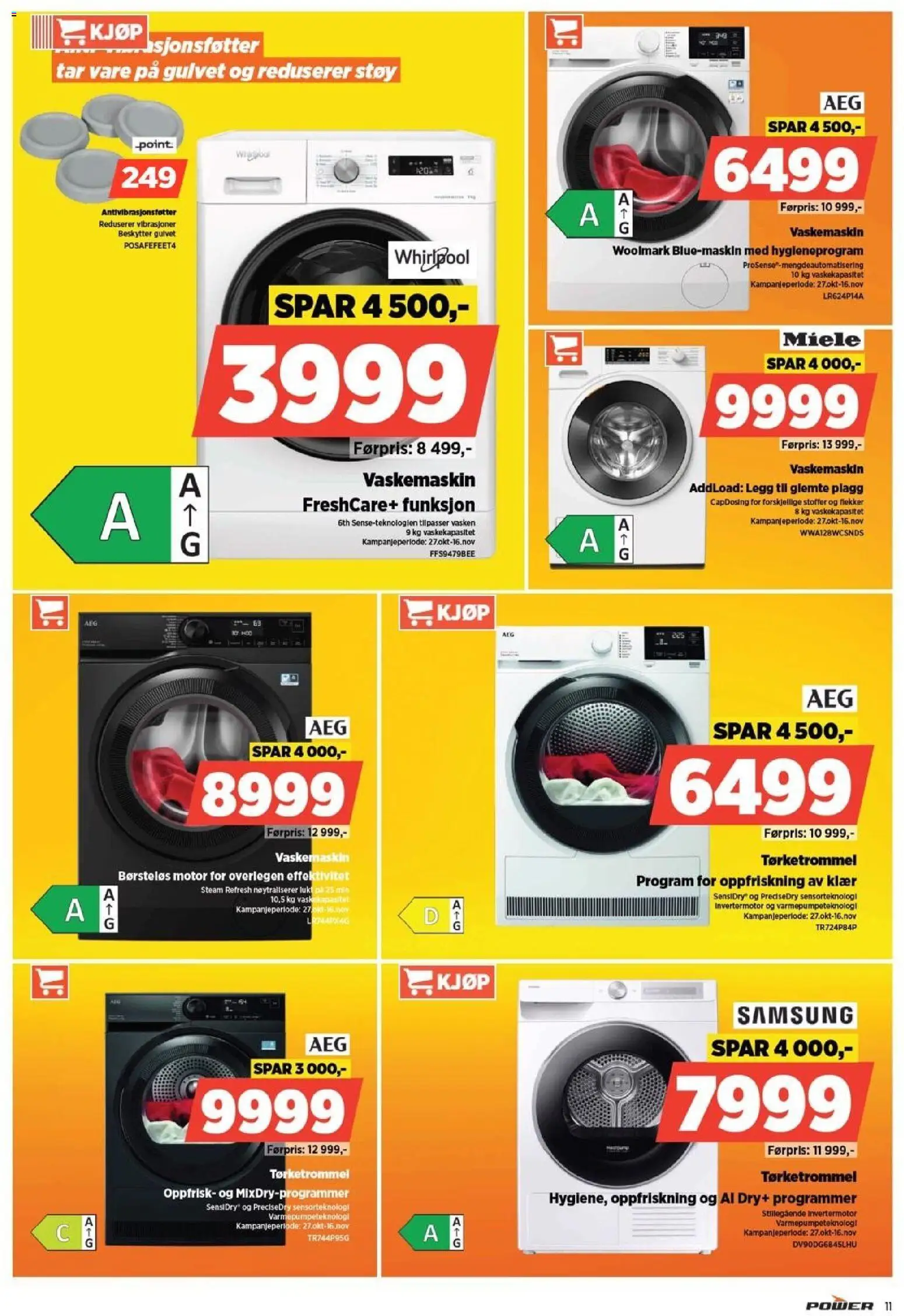 {H1} | Side: 11 | Produkter: Klær, Vaskemaskin, Tørketrommel