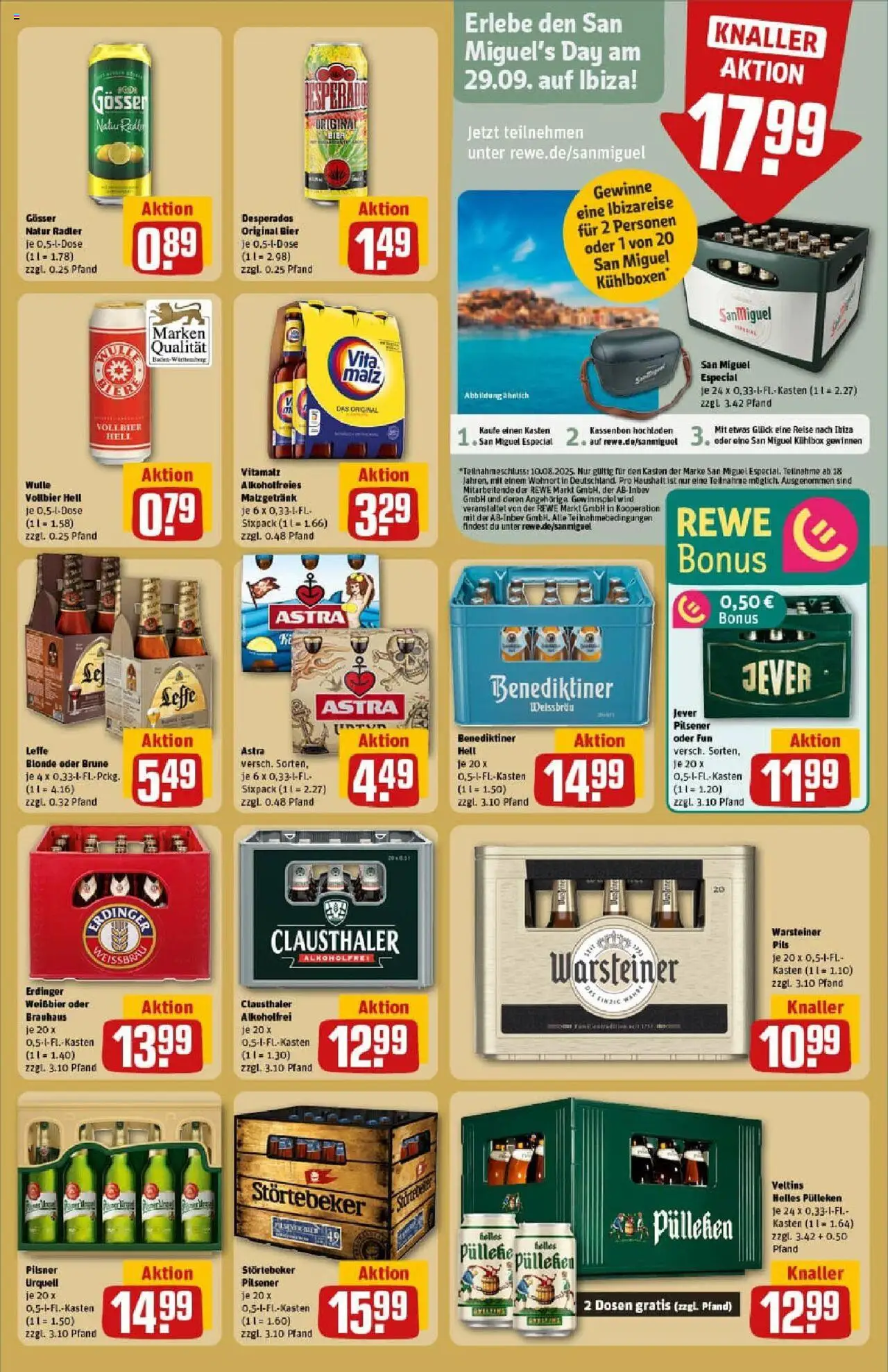 Rewe prospekt Zell Unter Aichelberg	 - gültig ab dem 20.07.2025 | Seite: 19 | Produkte: Bier, Weißbier, Astra, Jever