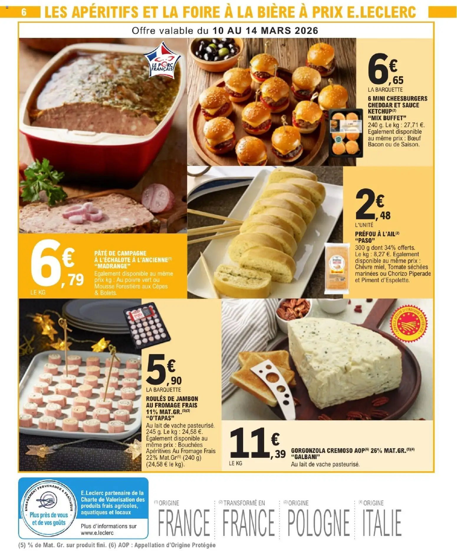 {H1} | Page: 6 | Produits: Jambon, Porc, Cheddar, Ketchup