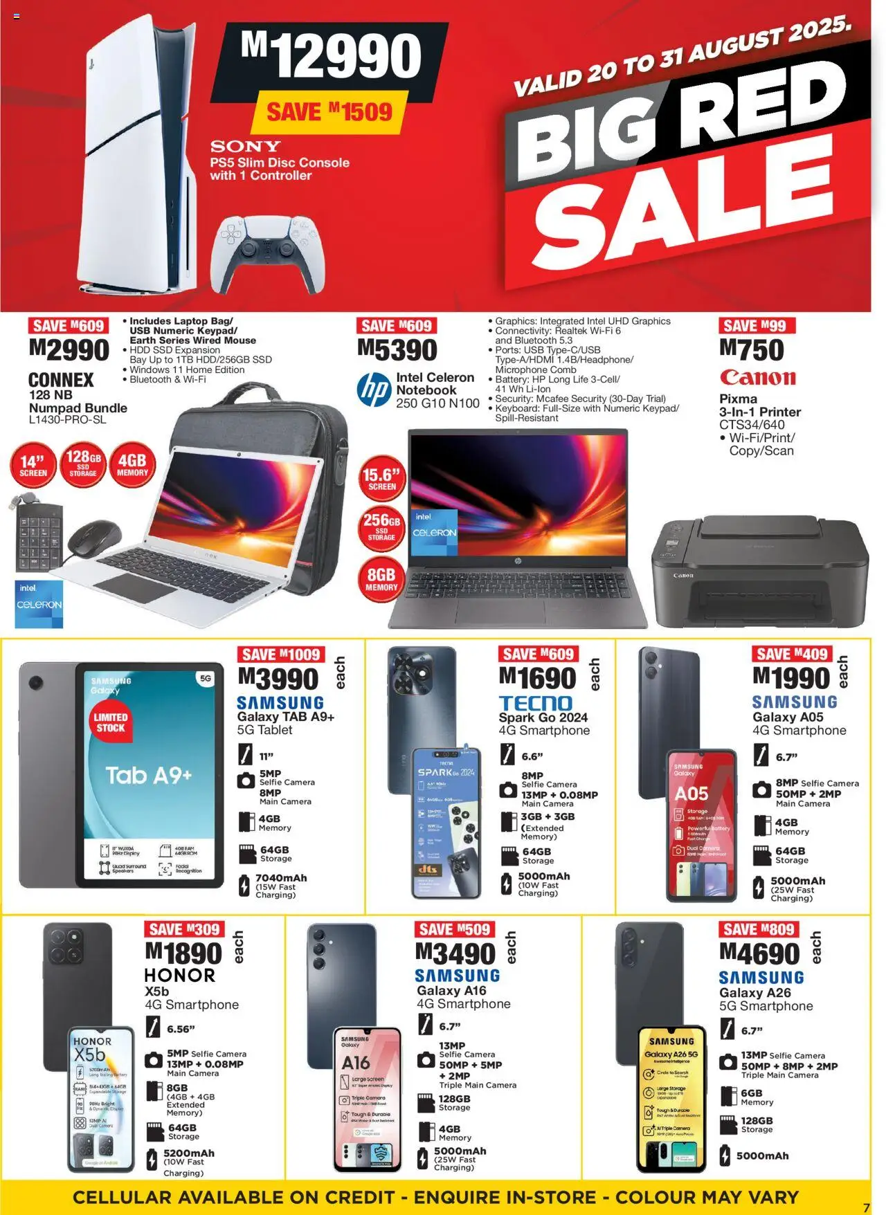 OK Furniture - Lesotho Specials │ valid from 20.08.2025 | Page: 7 | Products: Smartphone, USB, Laptop, Battery