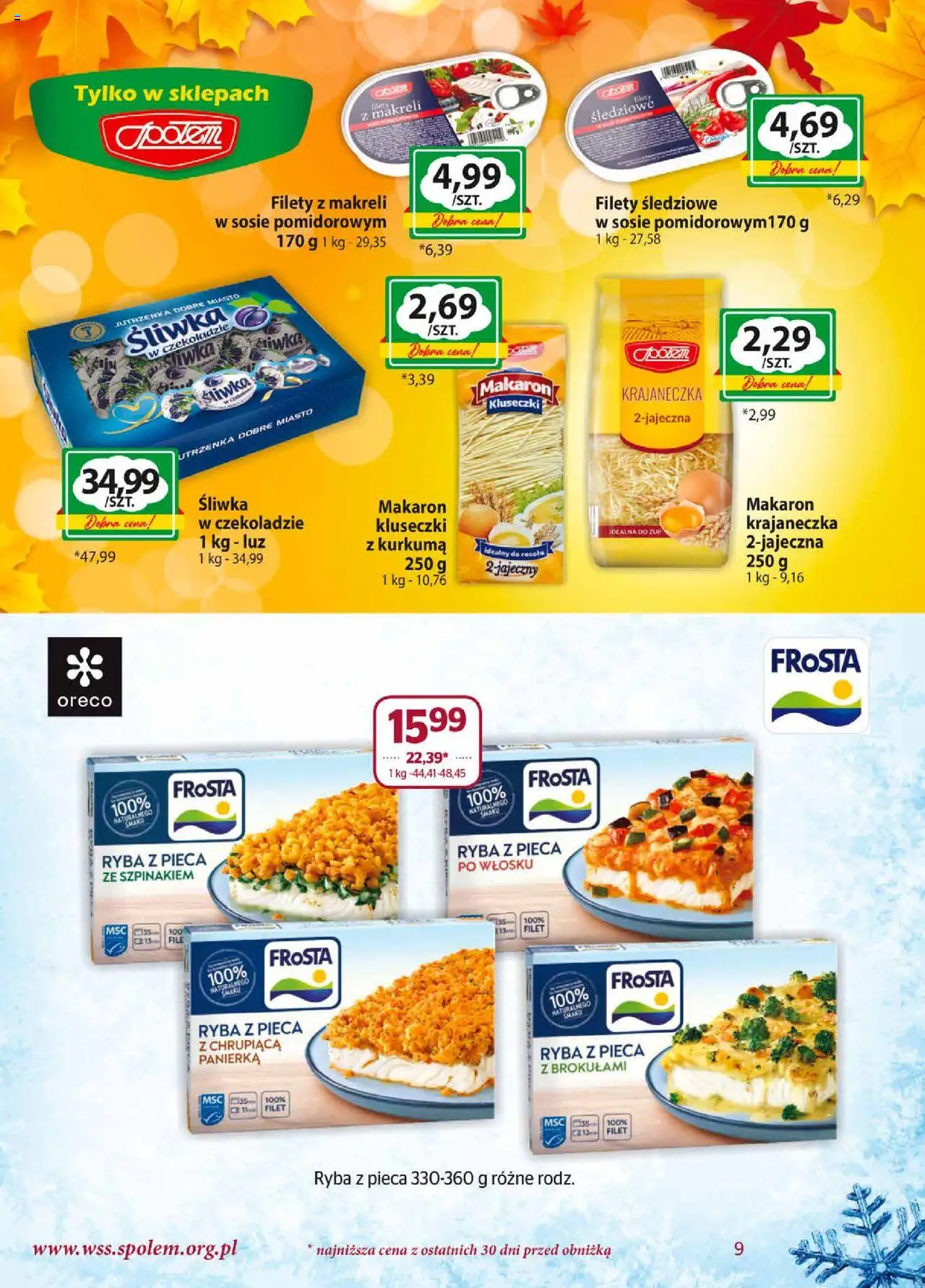 Społem Gazetka od 01.10.2025 | Strona: 9 | Produkty: Kurkuma, Makaron, Ryba