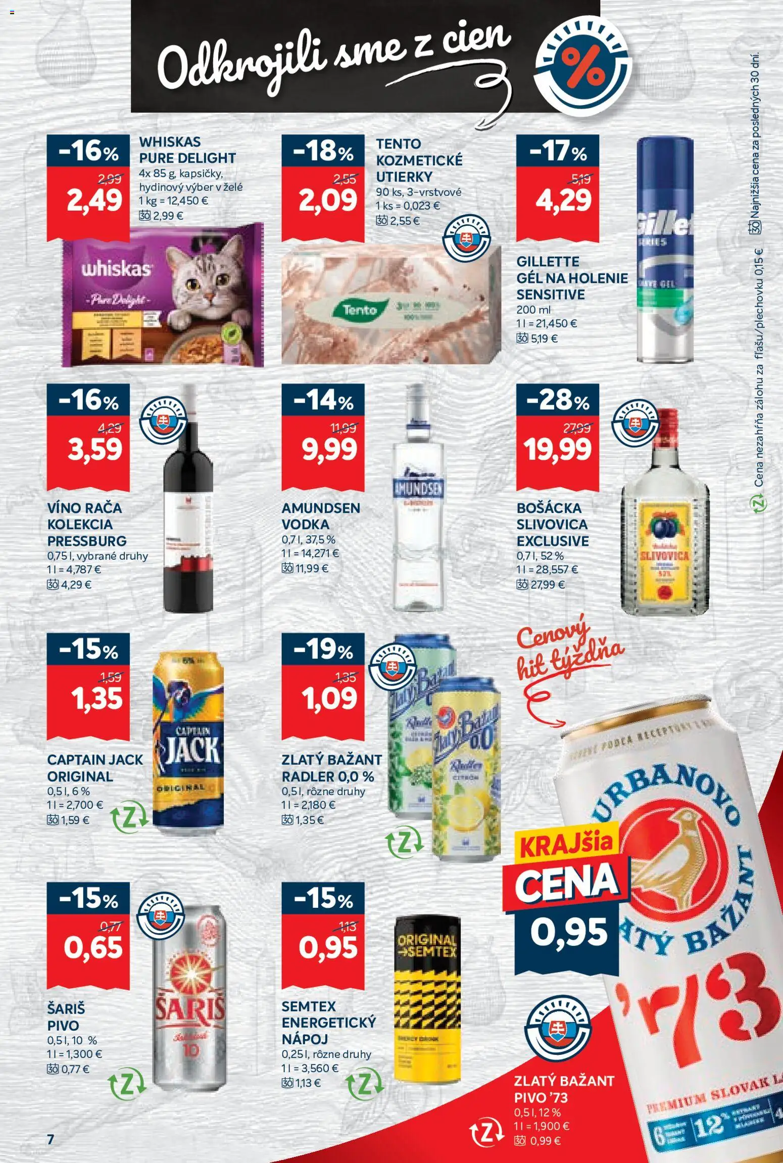 Nové Kraj akcie – leták je platný od 19.02.2026 | Strana: 13 | Produkty: Radler, Slivovica, Whiskas, Vodka
