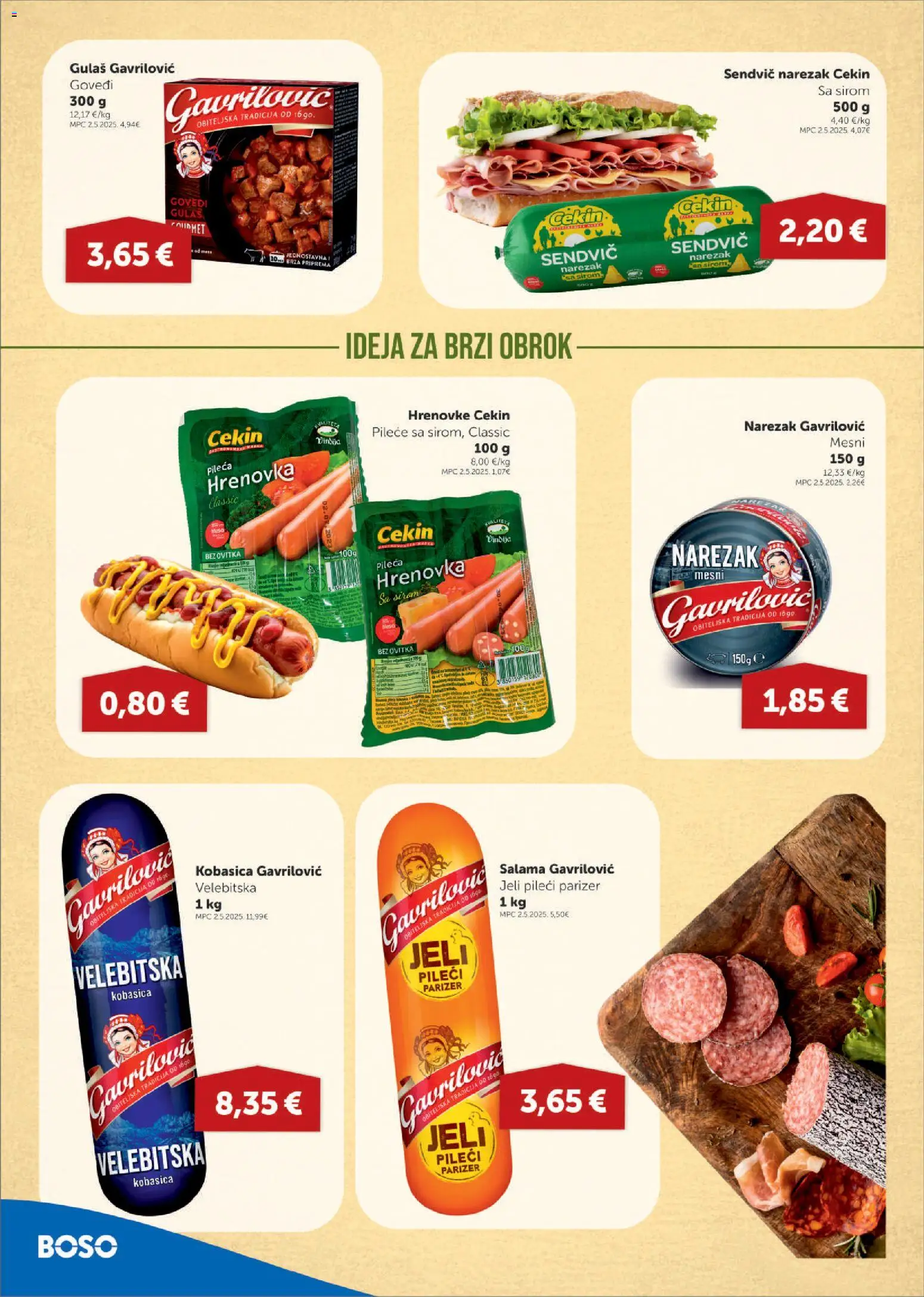 Boso katalog | vrijedi od 29.01.2026 | Stranica: 4 | Proizvodi: Salama, Hrenovke, Narezak, Parizer