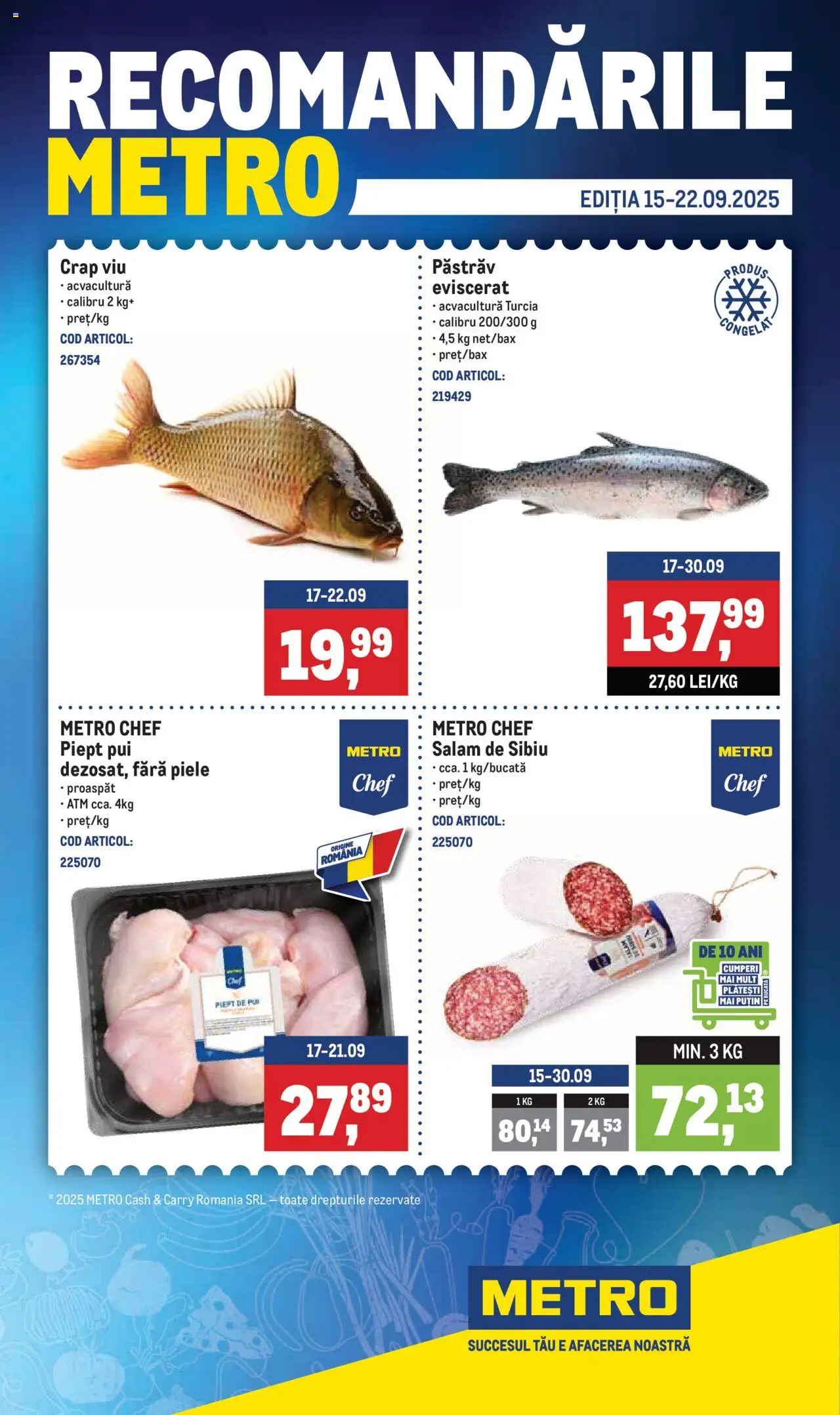 Noul catalog Metro – valabil de la 15.09.2025 | Pagină: 1 | Produse: Hacıyatmaz Kedi Oyuncağı, Salam
