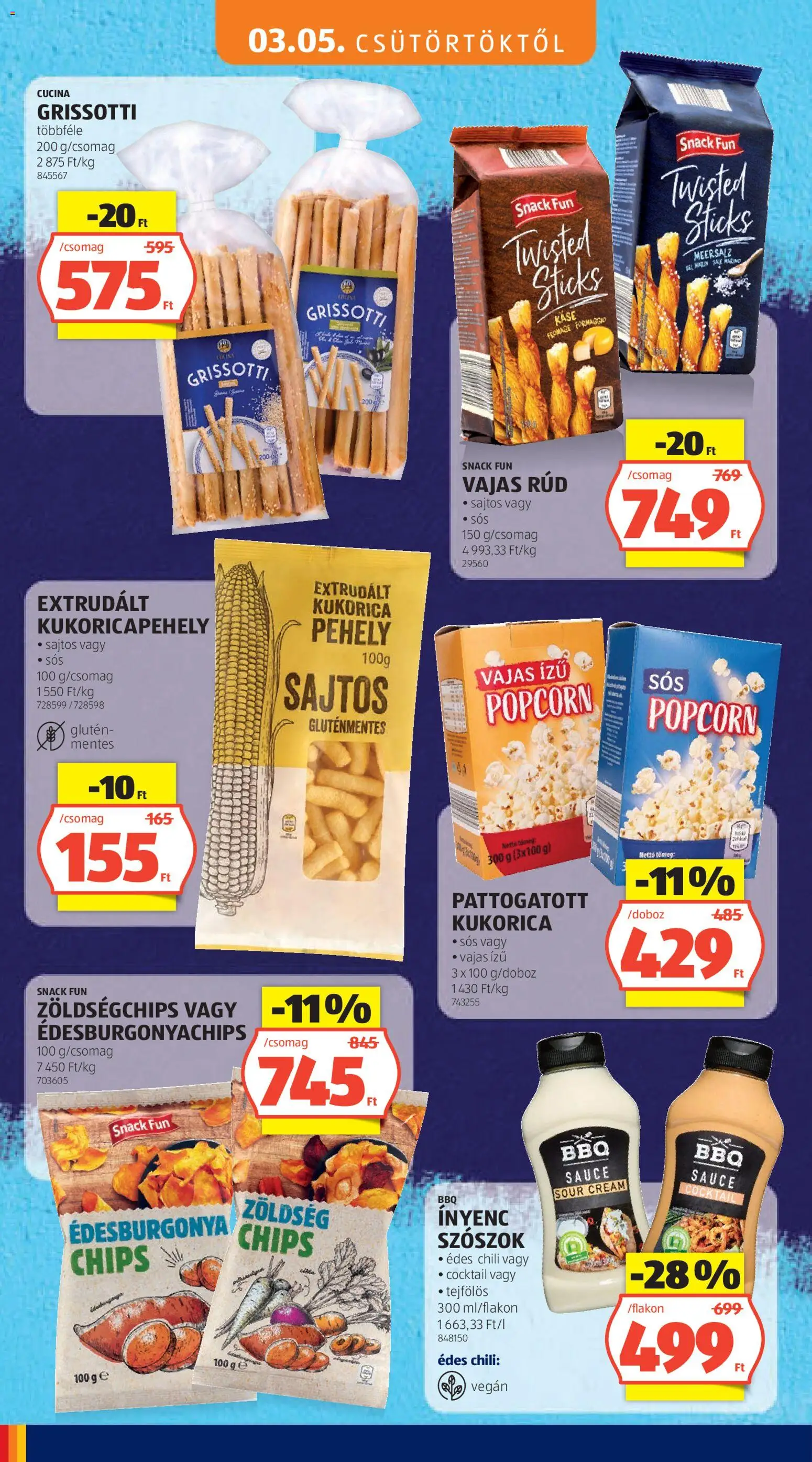 Aldi akciós ujság - amely érvényes a következő dátumtól: 05.03.2026 | Oldal: 22 | Termékek: Chili, Popcorn, Gluténmentes, Vegán