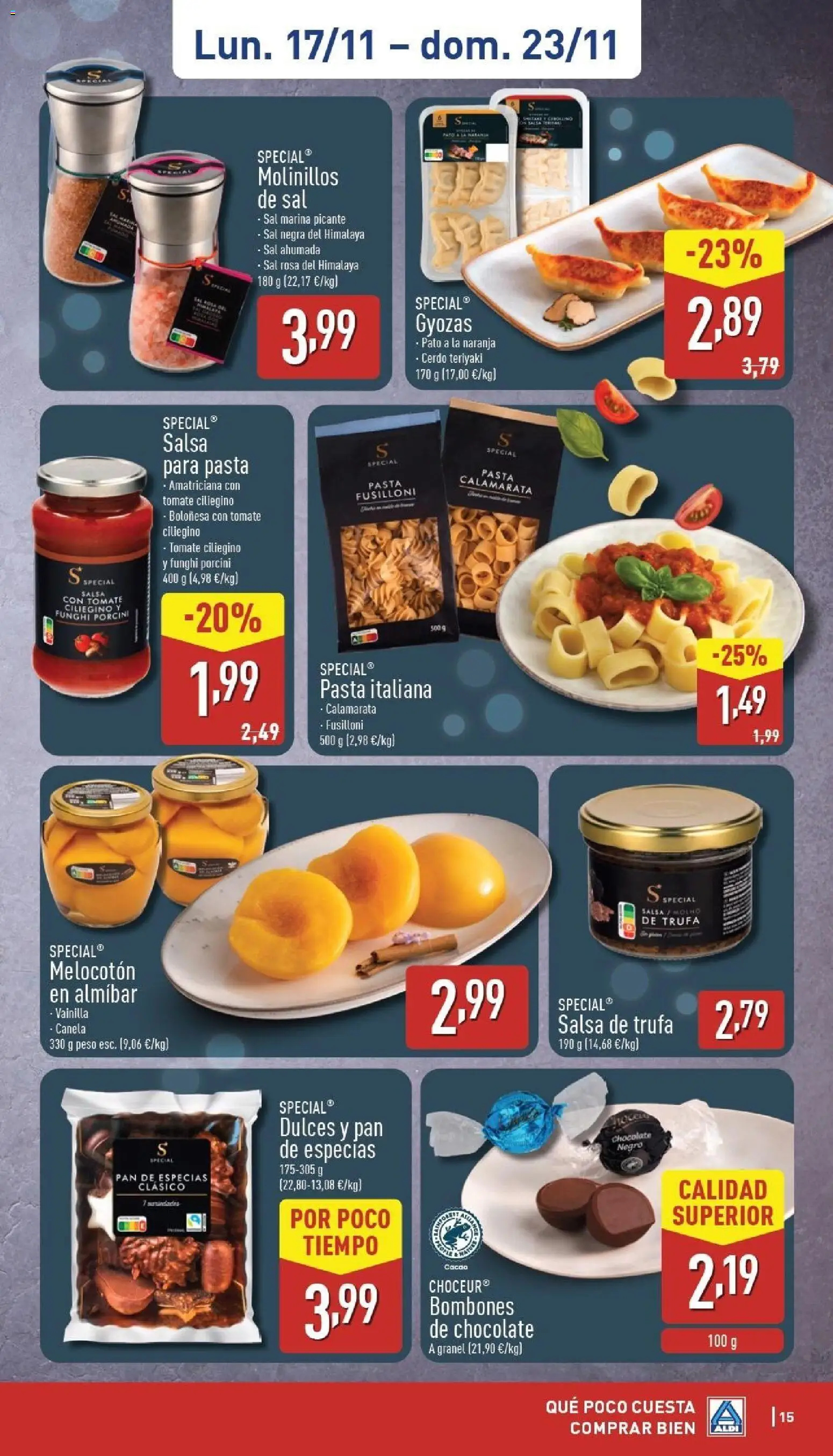 Aldi folleto Baleares │ válido desde el 17.11.2025 | Página: 15 | Productos: Pan, Pasta, Peso, Φρυγανιές σικάλεως