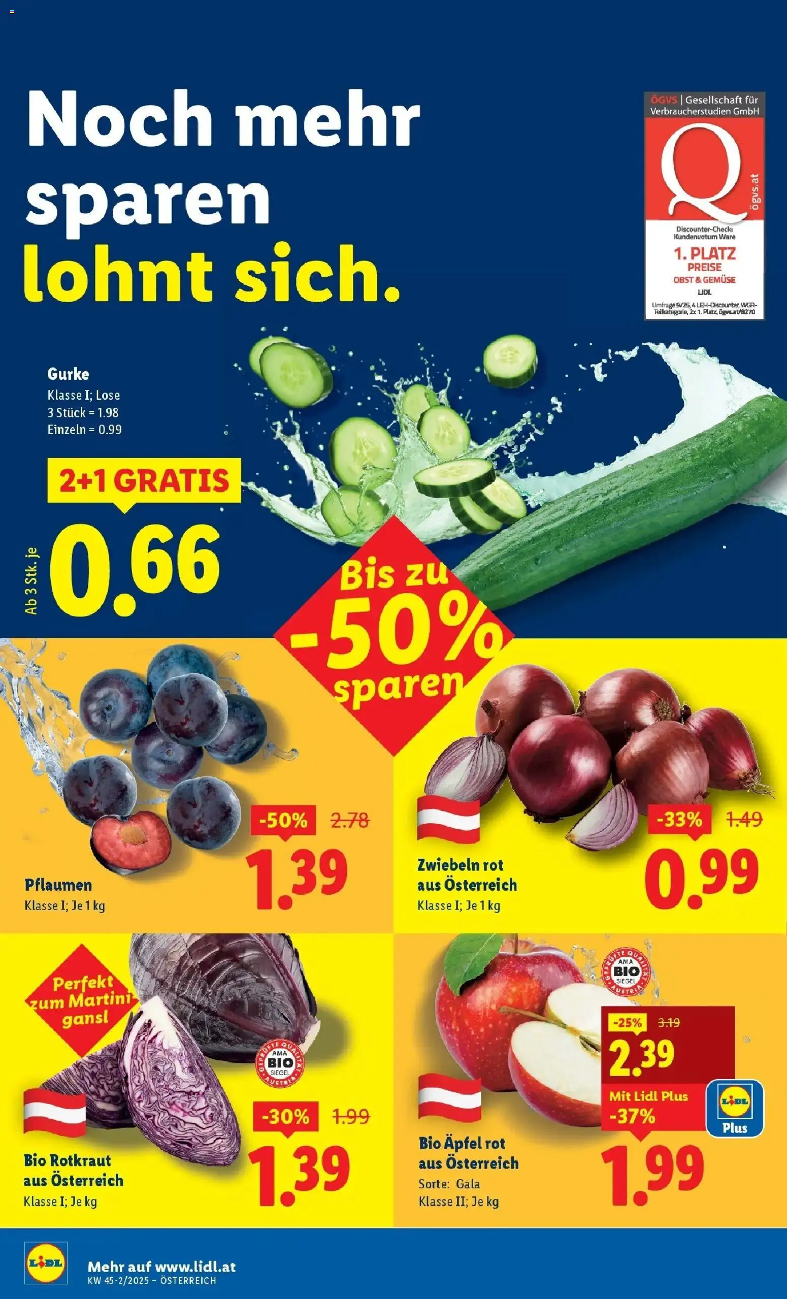 Lidl Flugblatt - Wien, Langenzersdorf, Zwettl gültig ab 06.11.2025 | Seite: 12 | Produkte: Zwiebeln, Gemüse, Obst, Äpfel